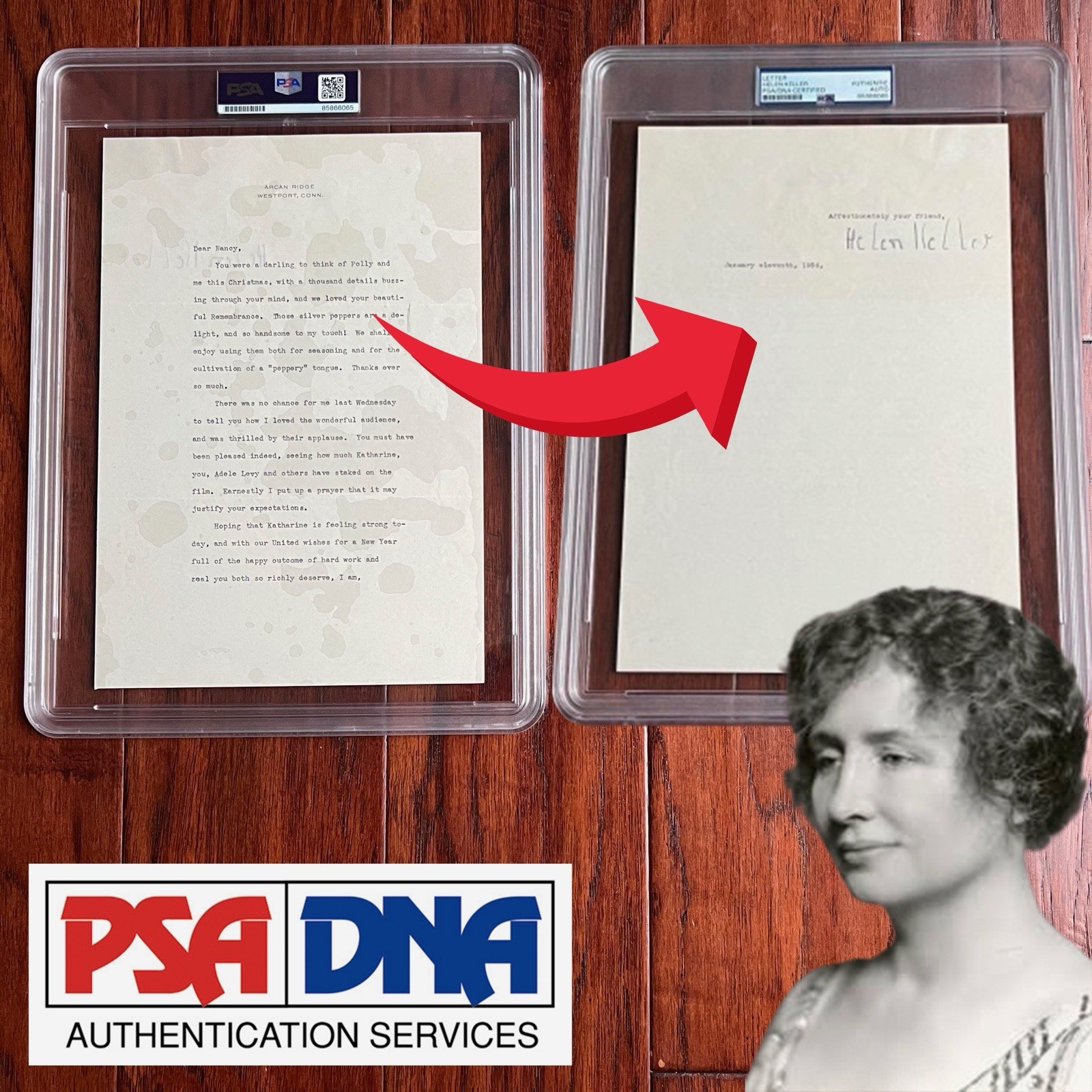 HELEN KELLER Autograph Letter ACADEMY AWARD Bio Film SIGNED 1954 * PSA