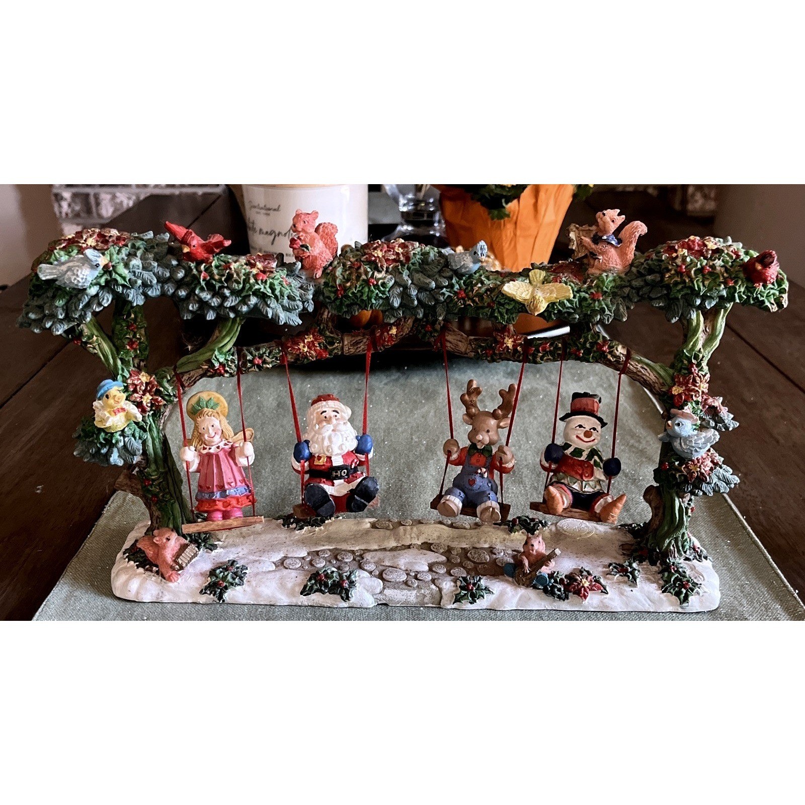 Vintage Jaimy Designed Santa Angel Reindeer on a Swing Forest Animals 1997