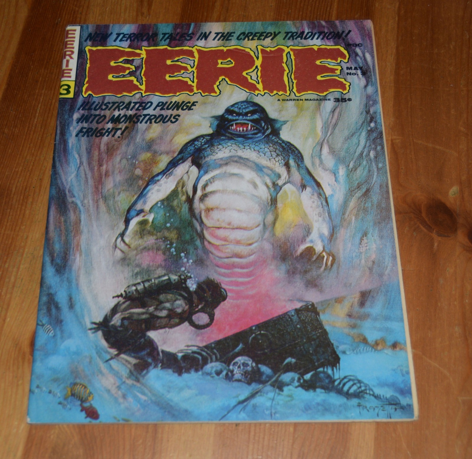 Eerie#3 Vintage Warren Horror Monster Magazine 1966 Frazetta Nice Copy Ditko