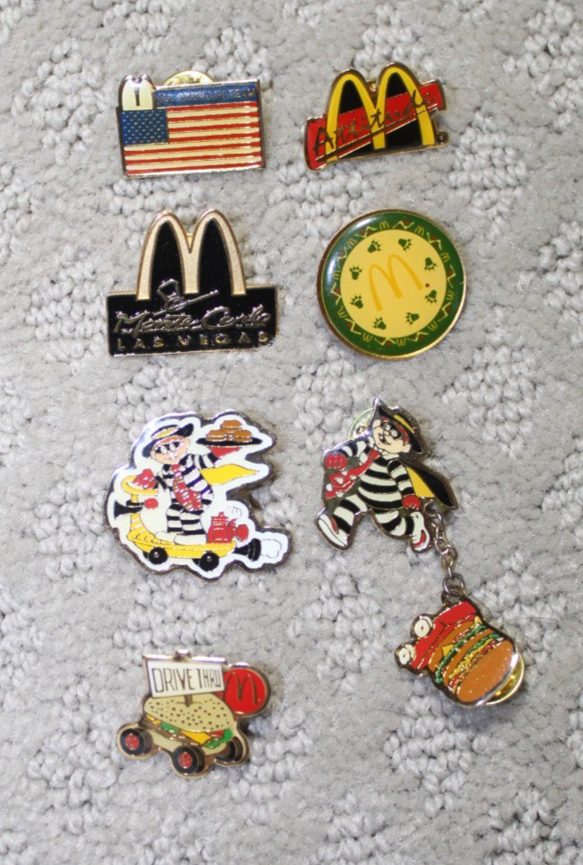Set of 7 Vtg Collectible Enamel McDonald\'s Lapel Pins - Some Rare