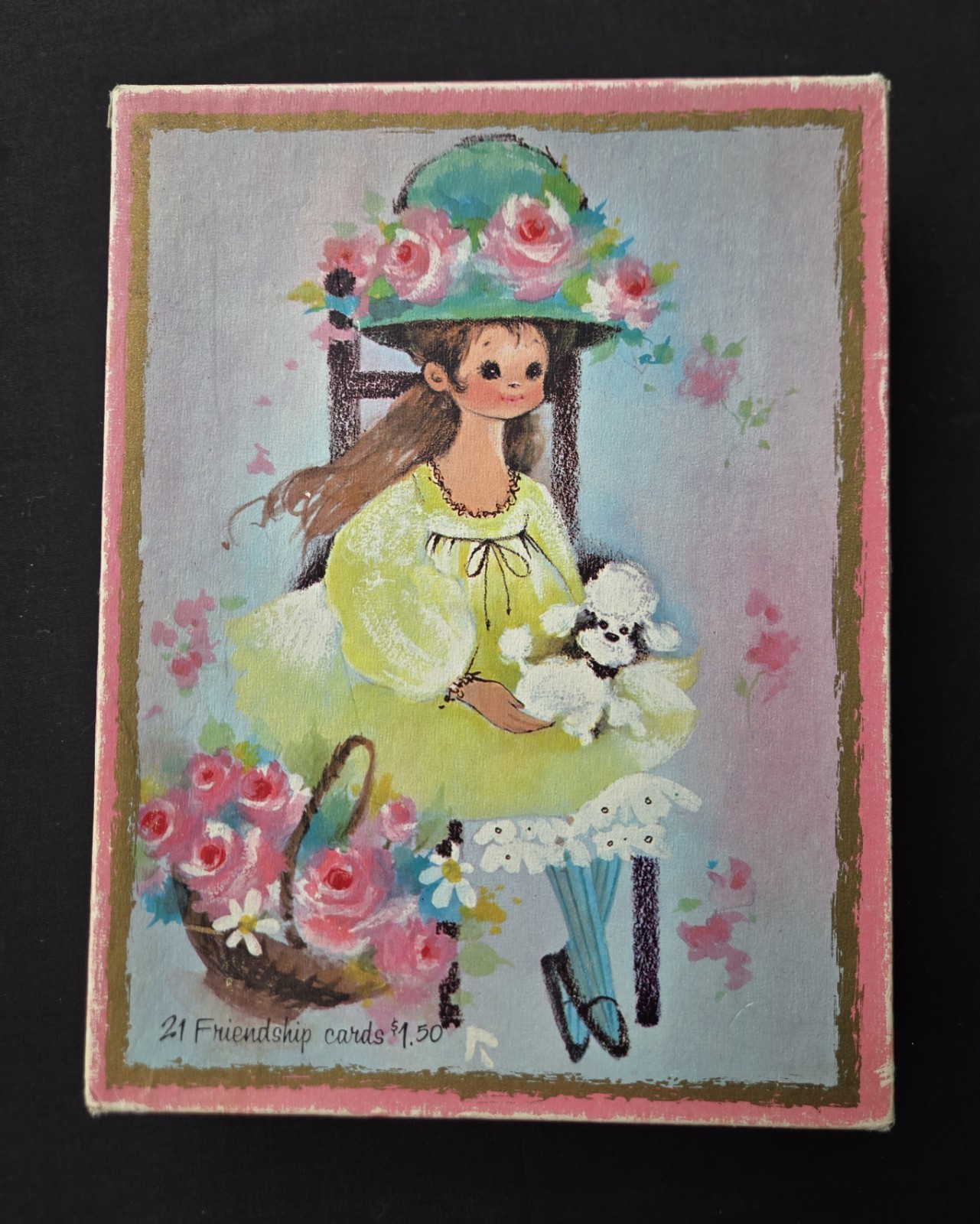 Vintage Caprice Card Box W/ VTG Hallmark Cards Plus More Never Used craft fun