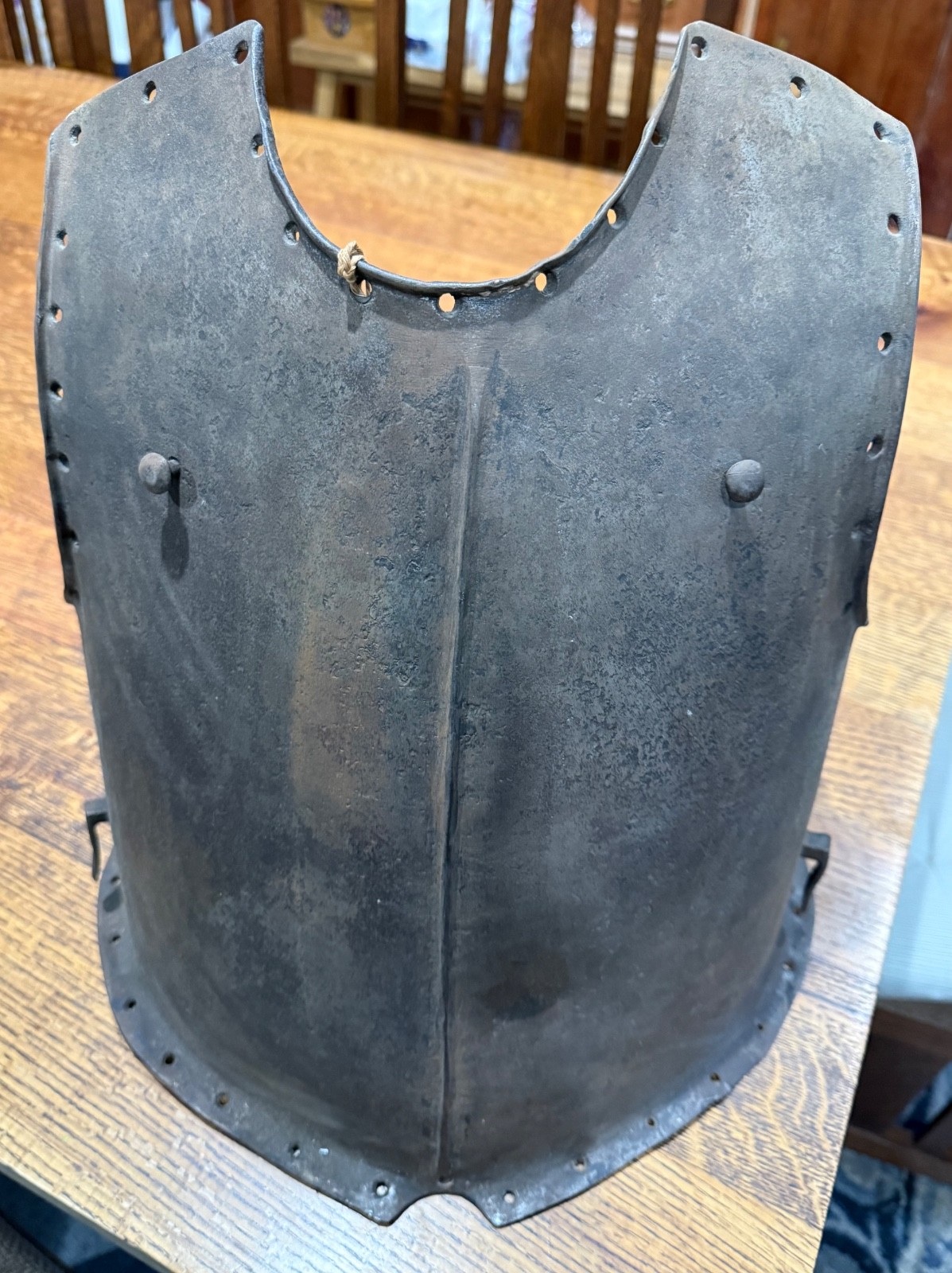 ORIGINAL 17th CENTURY HEAVY BREASTPLATE ARMOR MUSKET PROOF-MARK DENT  30 YRS WAR
