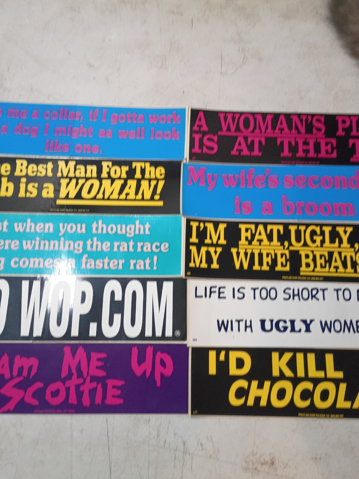  Vintage 80's 90's Bumper Sticker Lot Of 10 Unused 