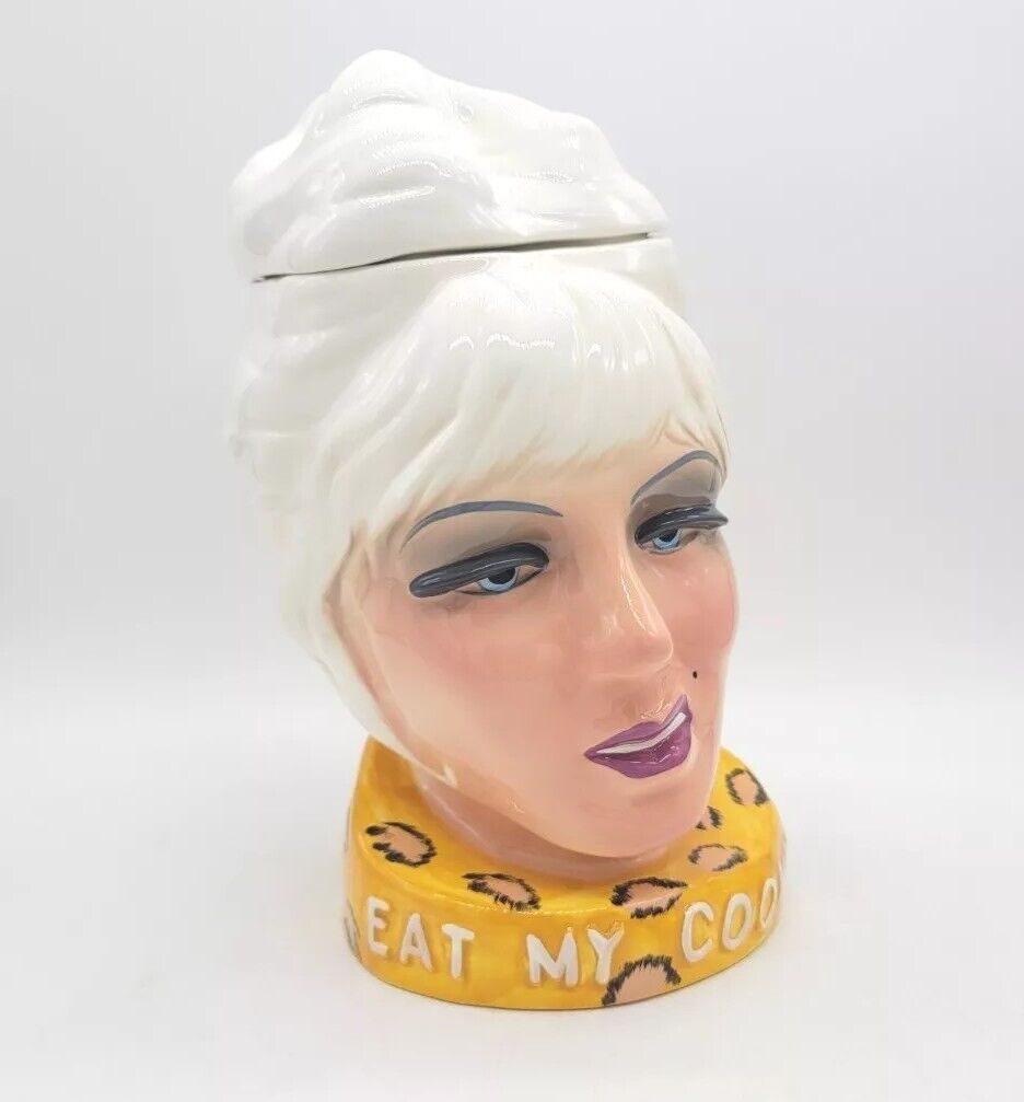 Rare Drag Queen Eat My Cookie Leapard Print Cookie Jar By Android Designs 