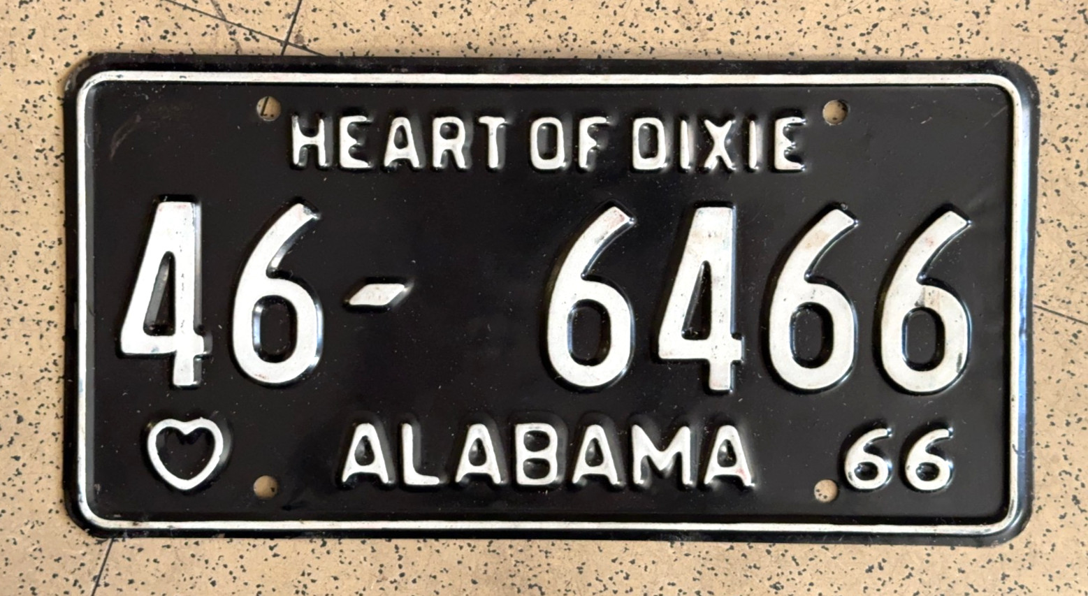 1966 ALABAMA license plate — MACON CO — ORIGINAL SUPER antique vintage car tag