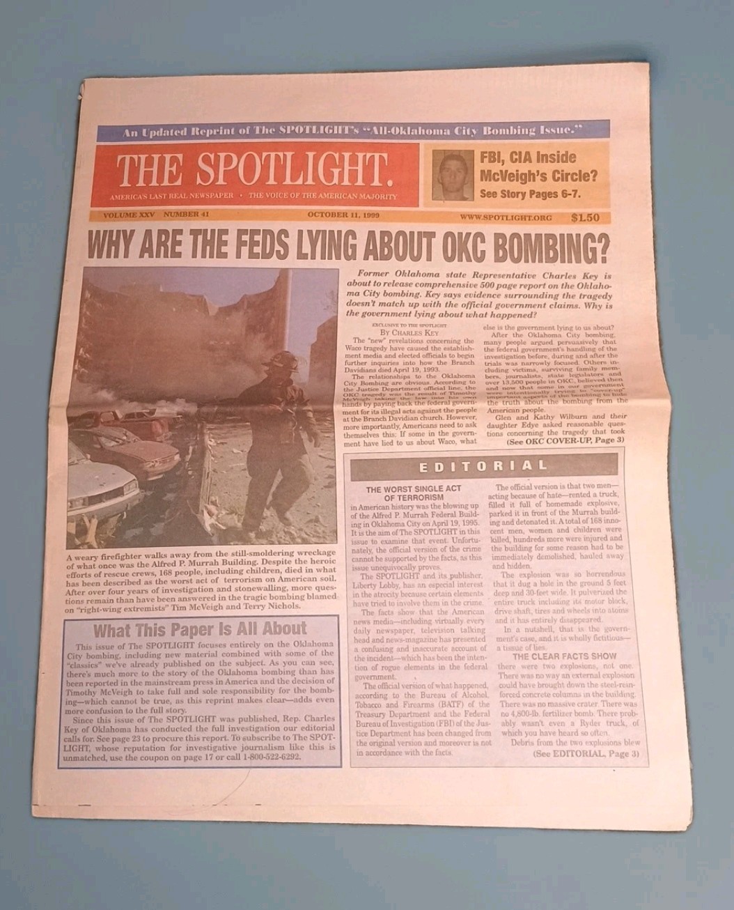 The Spotlight Newspaper Oct. 11, 1999 Updated Reprint All-Oklahoma City Bombing