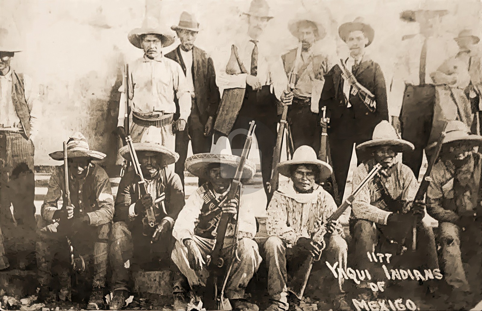 Yaqui Indians of Mexico Texas Border War 1910 Villa RPPC Photo Postcard COPY