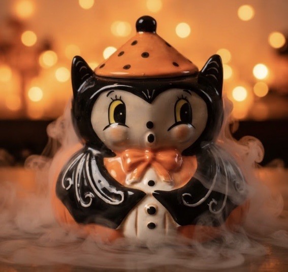 Johanna Parker Vampire Bat Halloween Sugar Pot Canister