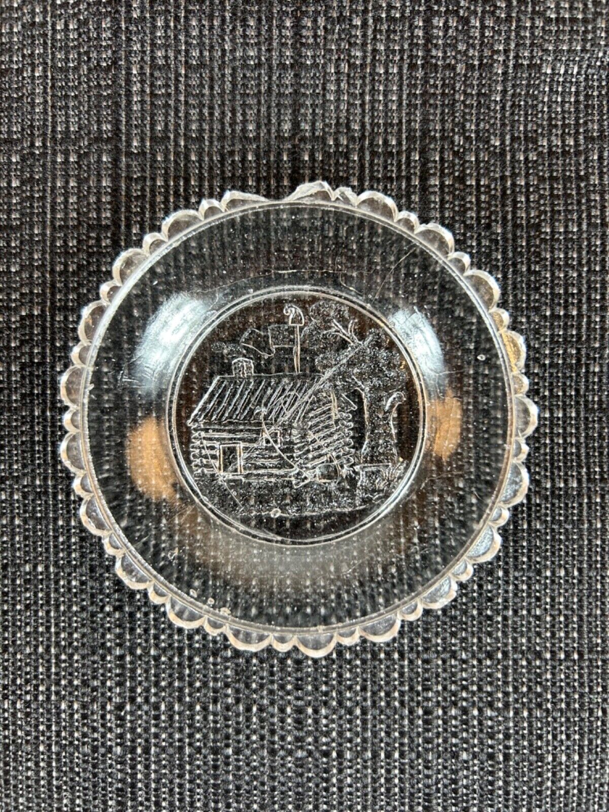 Circa 1840 President William Henry Harrison EAPG Glass Cup Plate
