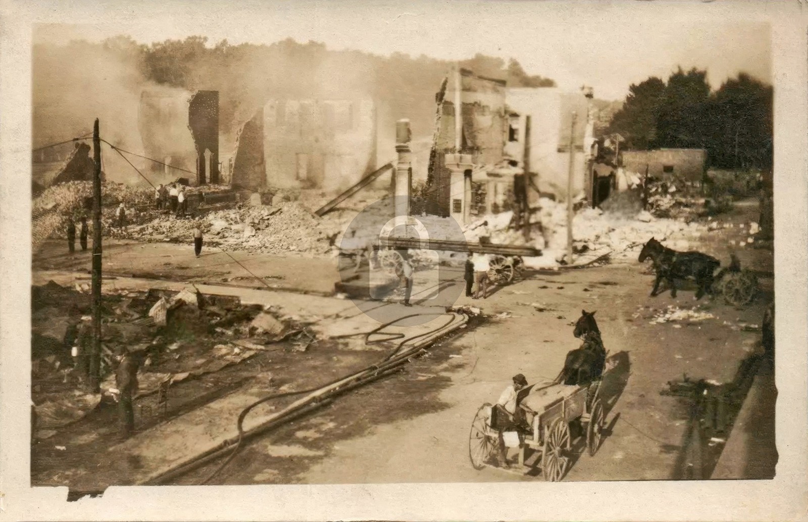 June 1913 Fire Disaster BRIDGEPORT IL Illinois 11 RPPC Photo Postcard COPY
