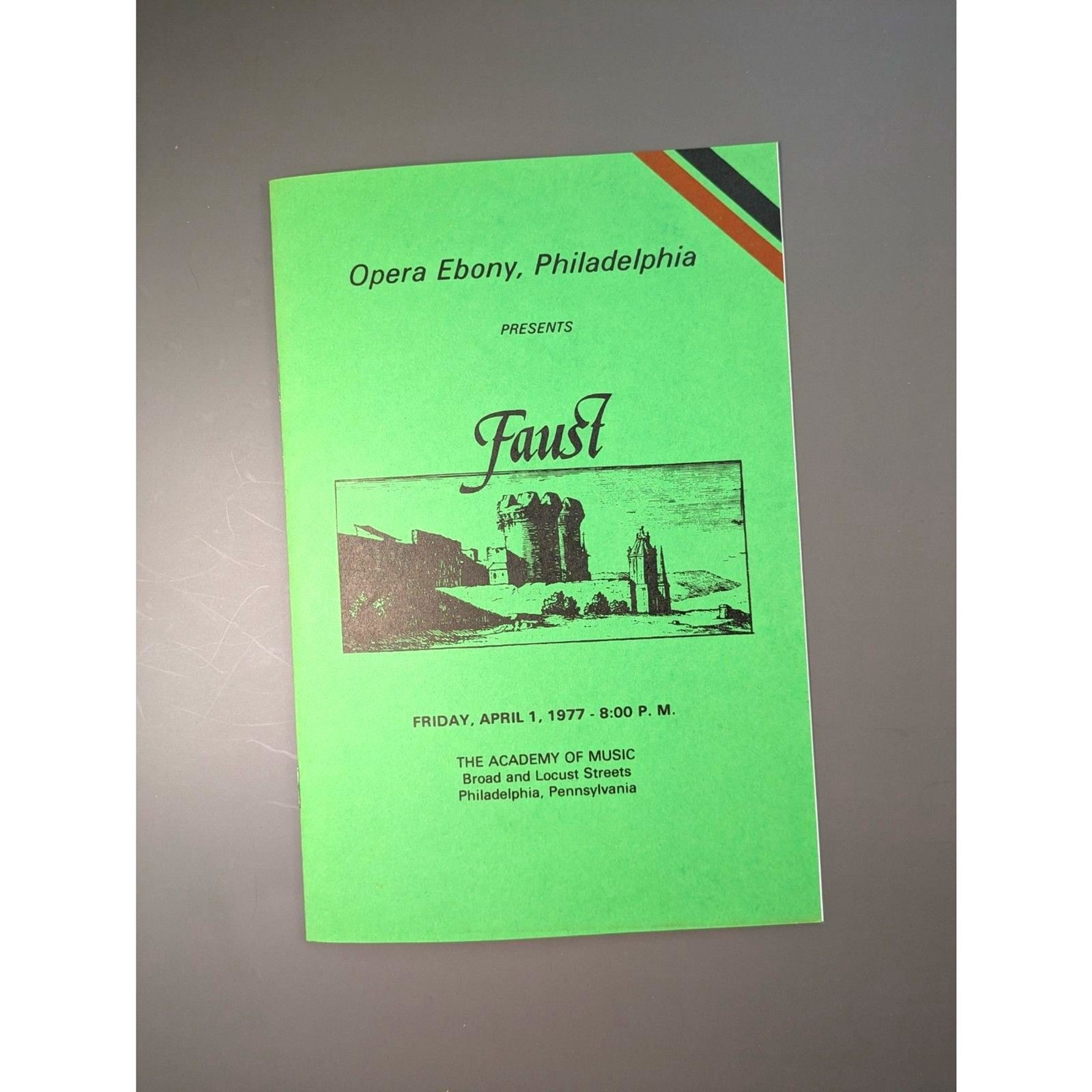 1977 Opera Ebony Philadelphia Faust Program Black Opera Company
