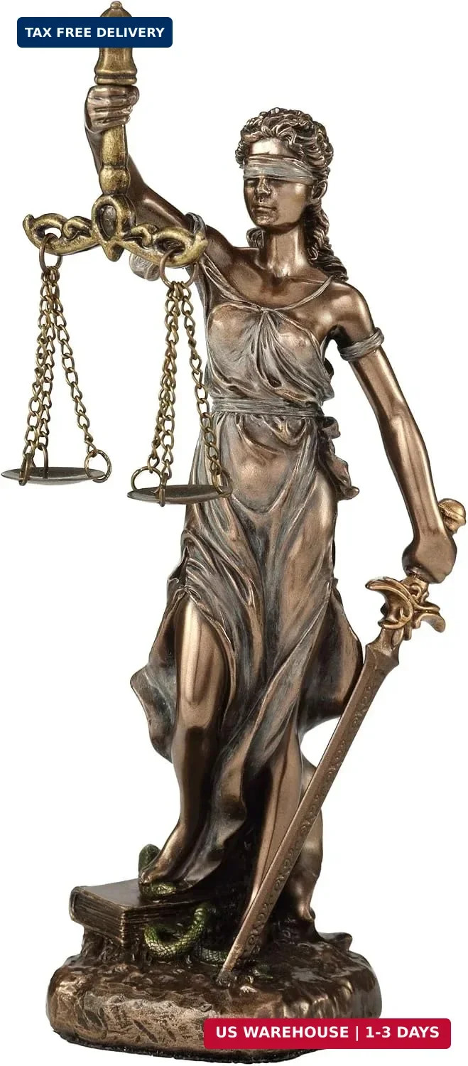 Veronese Design 6 1/2 Themis Greek Goddess of Justice Resin Sculpture Cold Cast