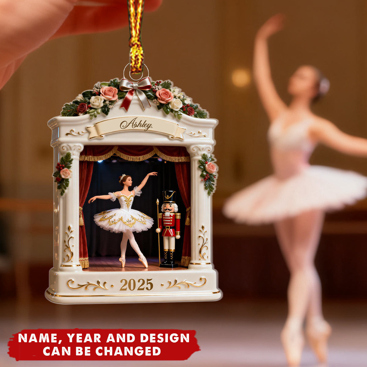 Personalized Nutcracker Ballet Christmas Ornament Musical Stage Ornament Gift