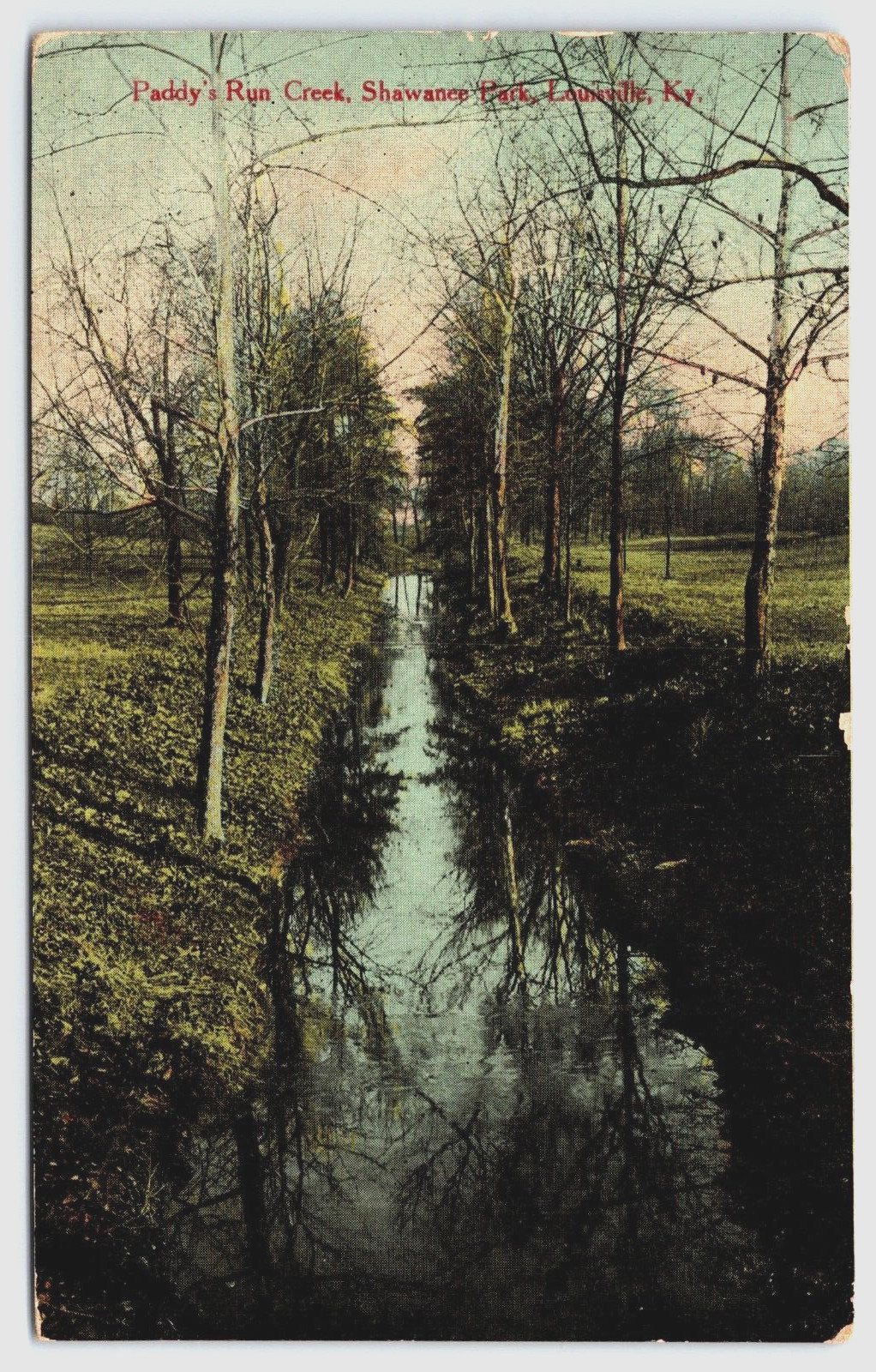 Vintage Postcard KY Louisville Paddy\'s Run Creek Shawance Park c1910 -2265