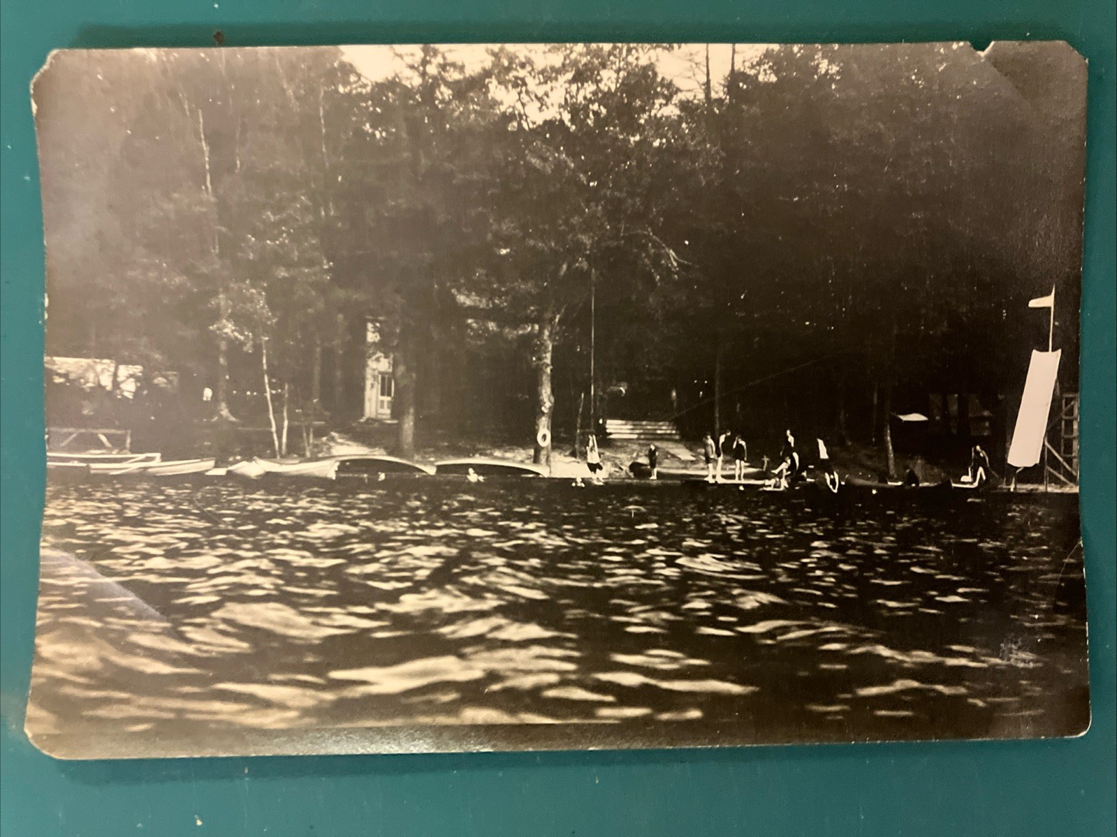 1930s OQUAGA LAKE CAMP NY Snapshot Photo Forest Park Waterfront Canoes Slide 1930s OQUAGA LAKE CAMP NY Snapshot Photo Forest Park Waterfront Canoes Slide