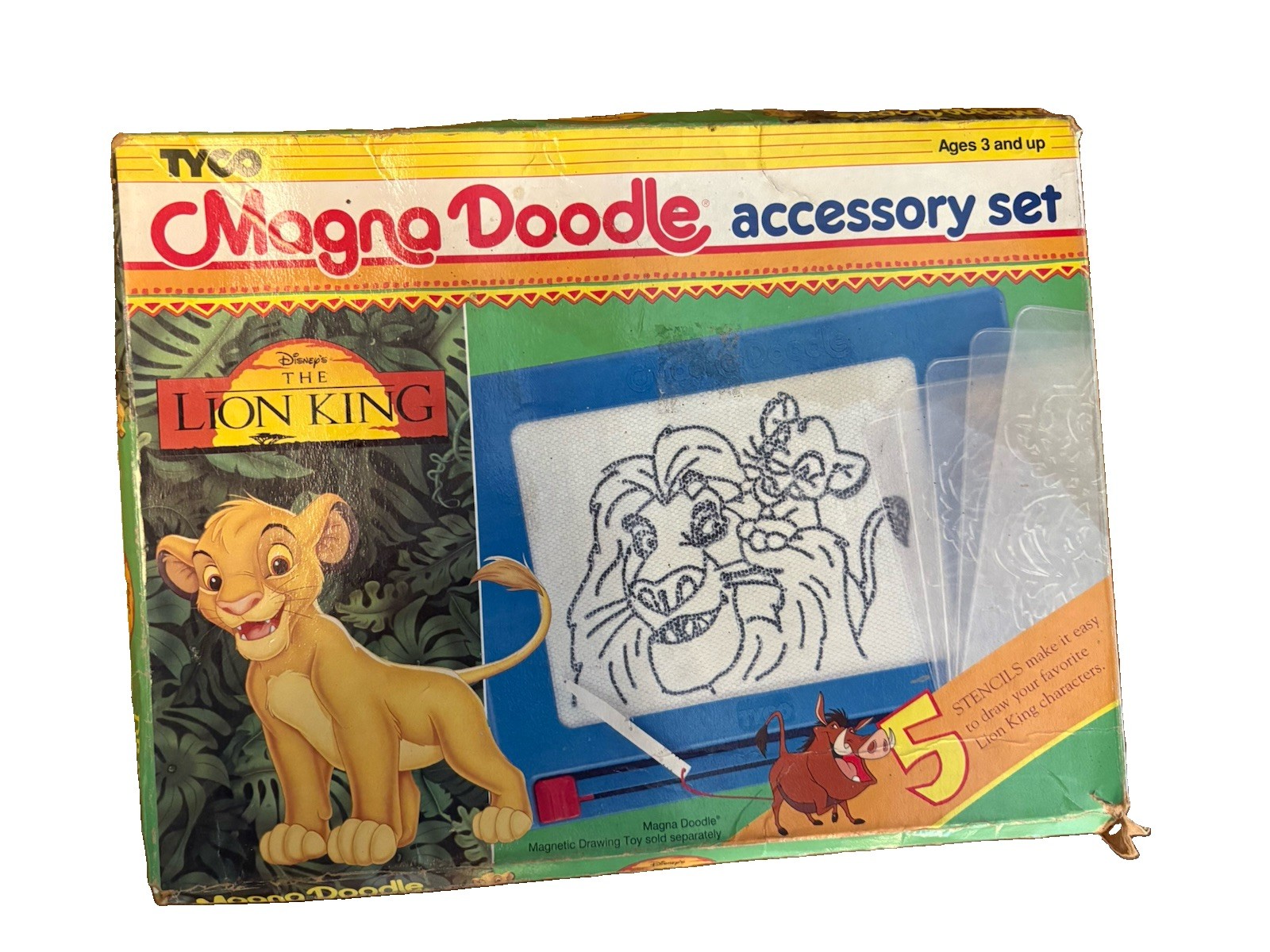 TYCO Magnadoodle Lion King Playset New In Box Vintage 1993 Rare Collectible