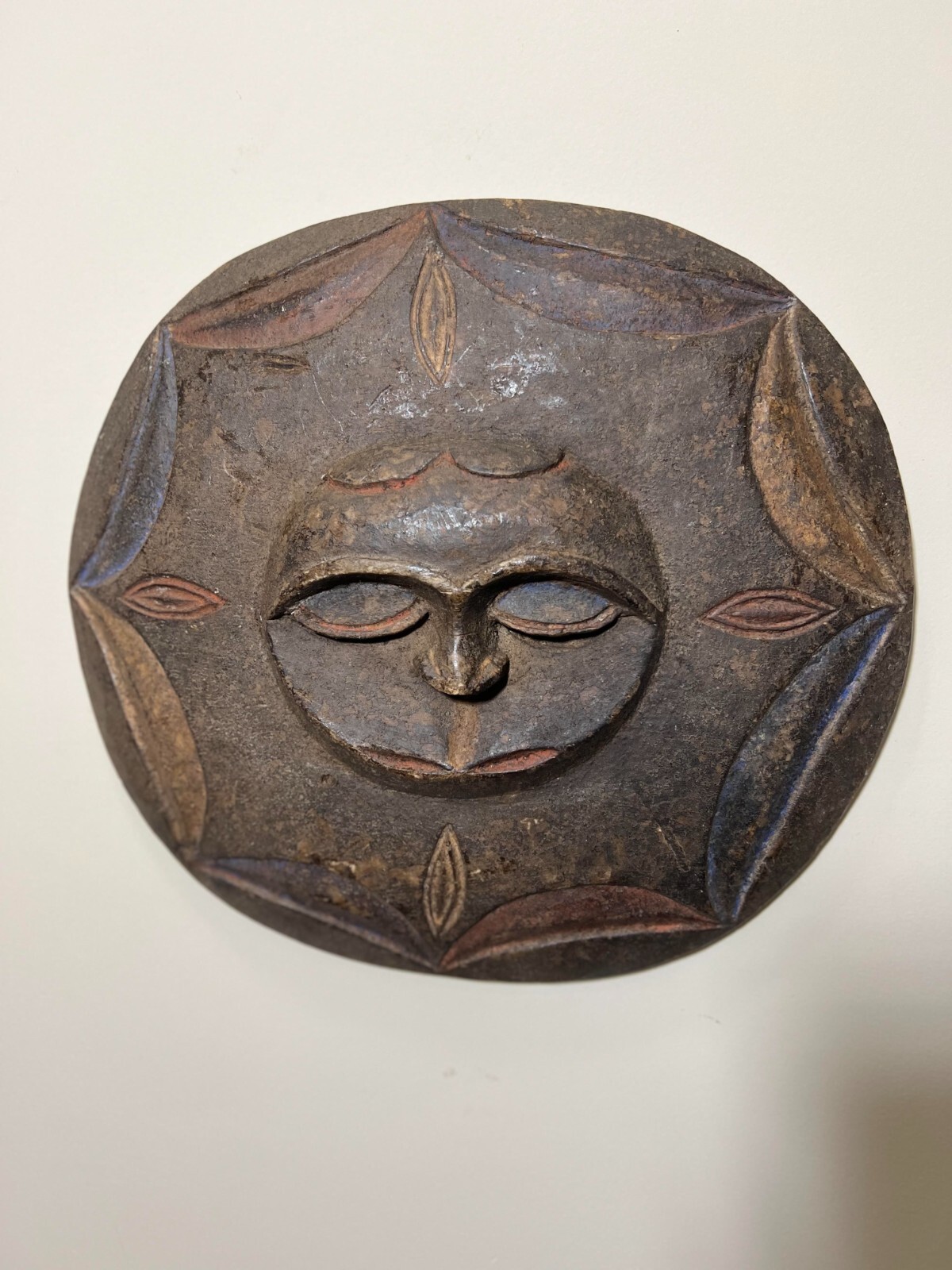 Tribal colorful Antique hand carved African Teke mask 16\ Tribal colorful Antique hand carved African Teke mask 16\
