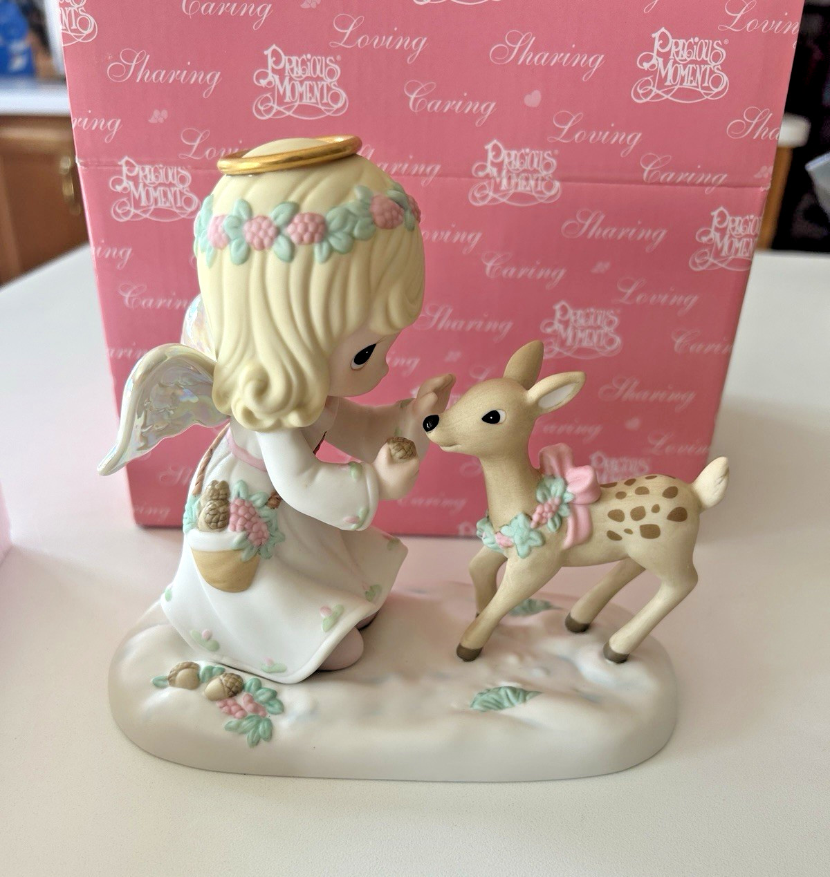 Precious Moments Christmas Is Sharing 610016 Angel Reindeer 2005 Figurine Rare Precious Moments Christmas Is Sharing 610016 Angel Reindeer 2005 Figurine Rare