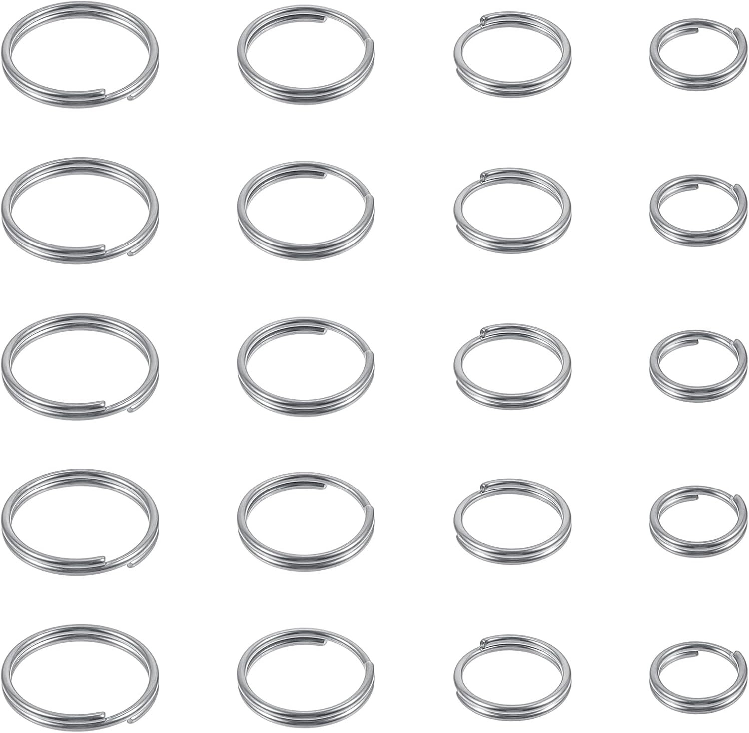 Mix 4 Sizes 10/12/14/16Mm Titanium Key Ring Split Ring,20Pcs Keyrings Mix 4 Sizes 10/12/14/16Mm Titanium Key Ring Split Ring,20Pcs Keyrings