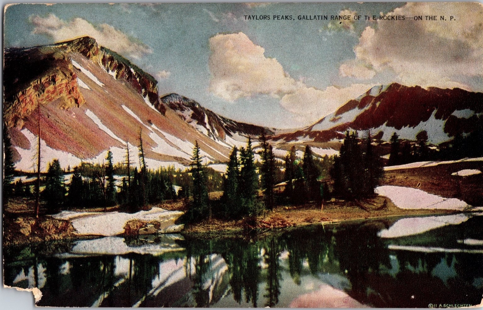 Taylors Peaks Gallatin Range Rocky Mountains Northern Pacific Postcard Taylors Peaks Gallatin Range Rocky Mountains Northern Pacific Postcard