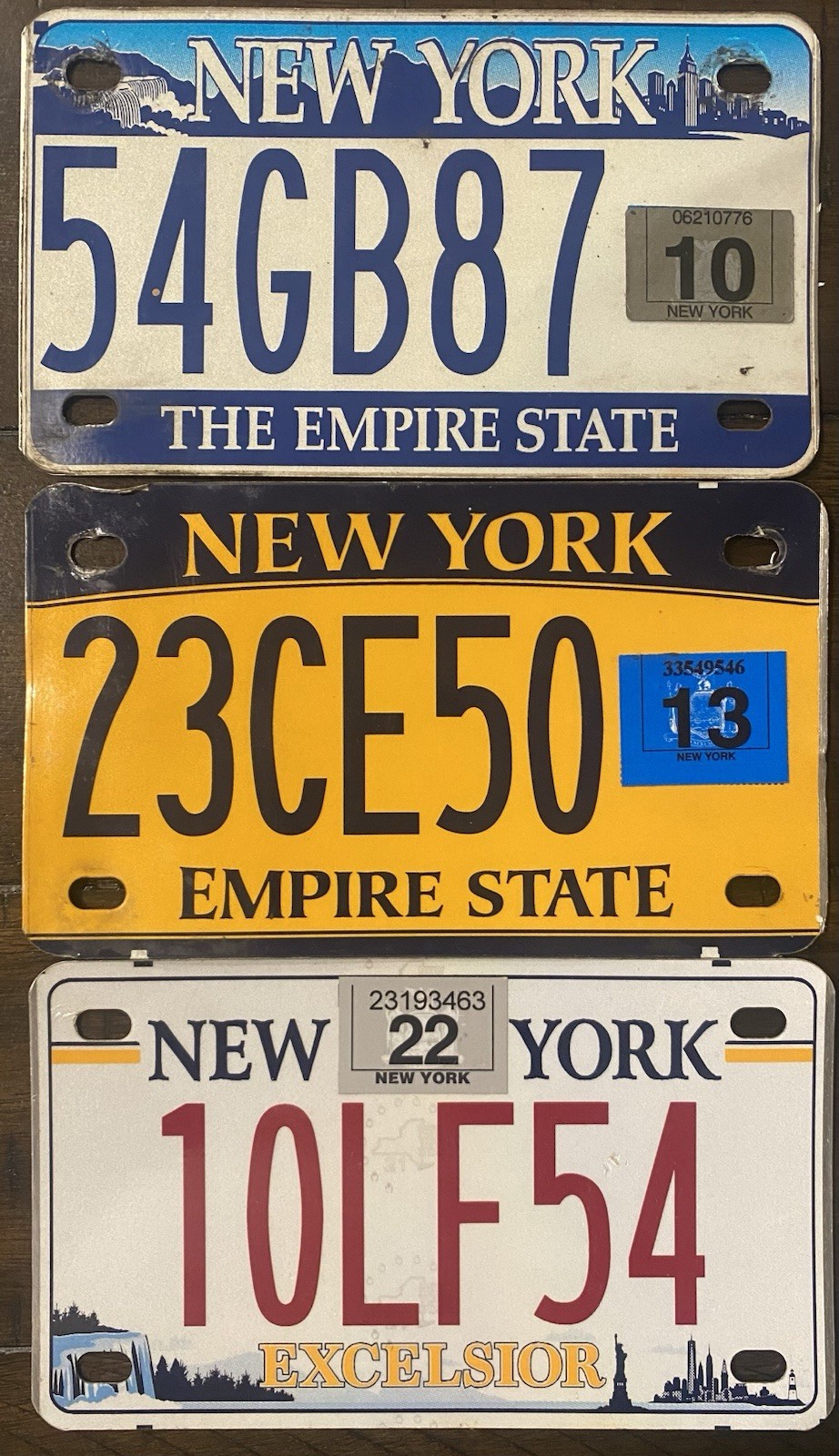 2010-2022 Lot of 3 NEW YORK State Motorcycle/ATV License Plates