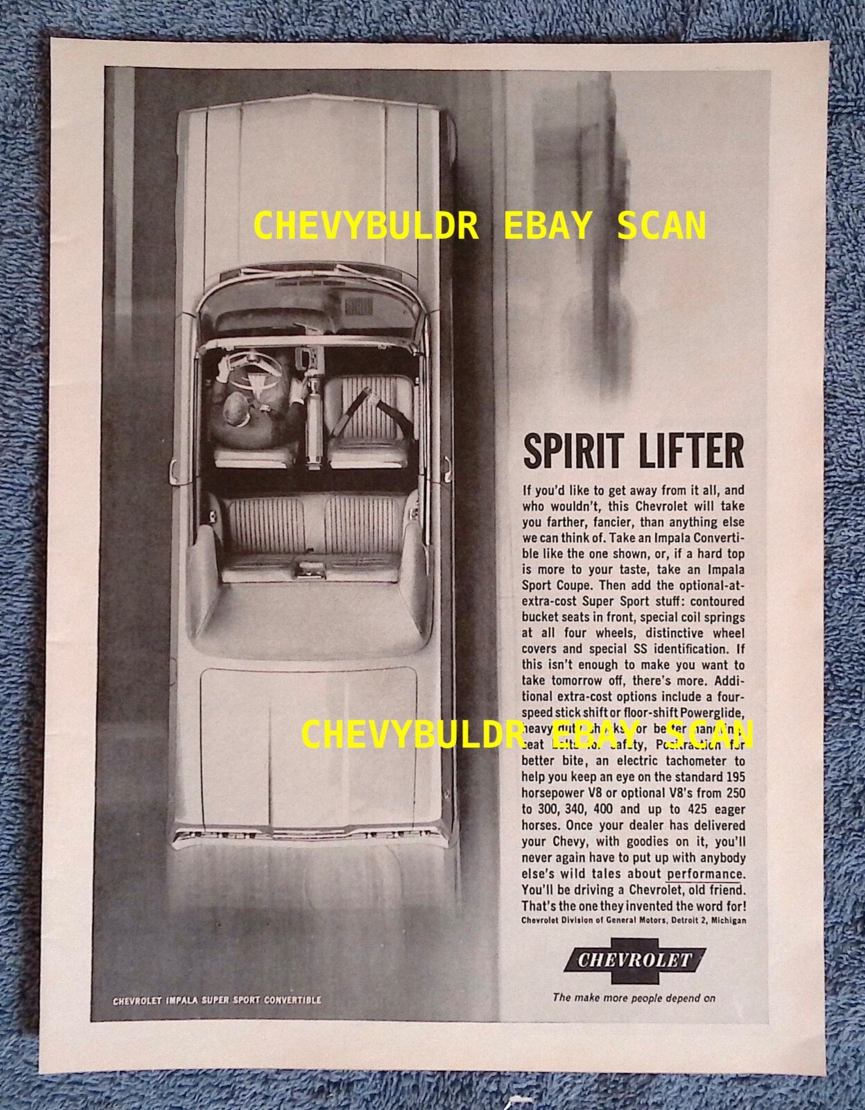 1963 Chevy Impala Super Sport Convertible Vintage Ad 