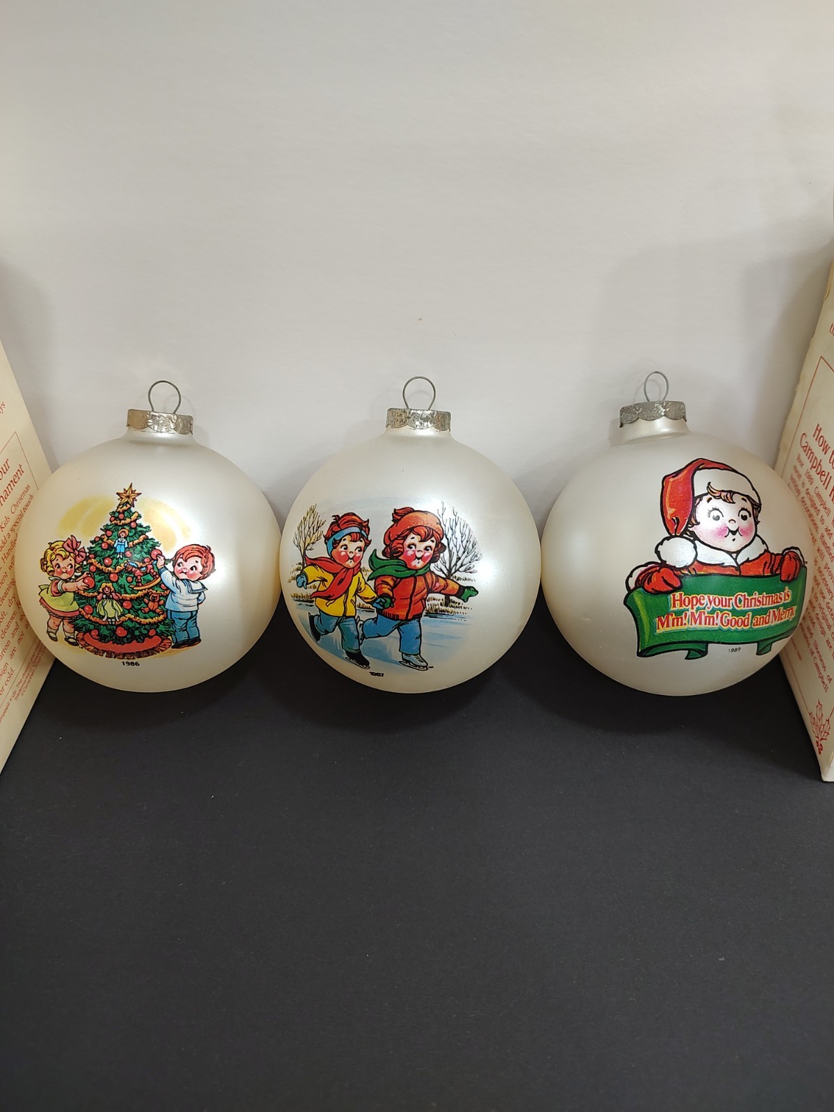 Lot of 3 Vintage Campbell Kids Ornaments 1986, 1987 and 1989 Lot of 3 Vintage Campbell Kids Ornaments 1986, 1987 and 1989