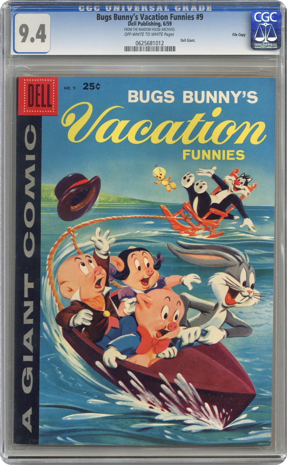 Dell Giant Bugs Bunny\'s Vacation Funnies #9 CGC 9.4 1959 0625681012