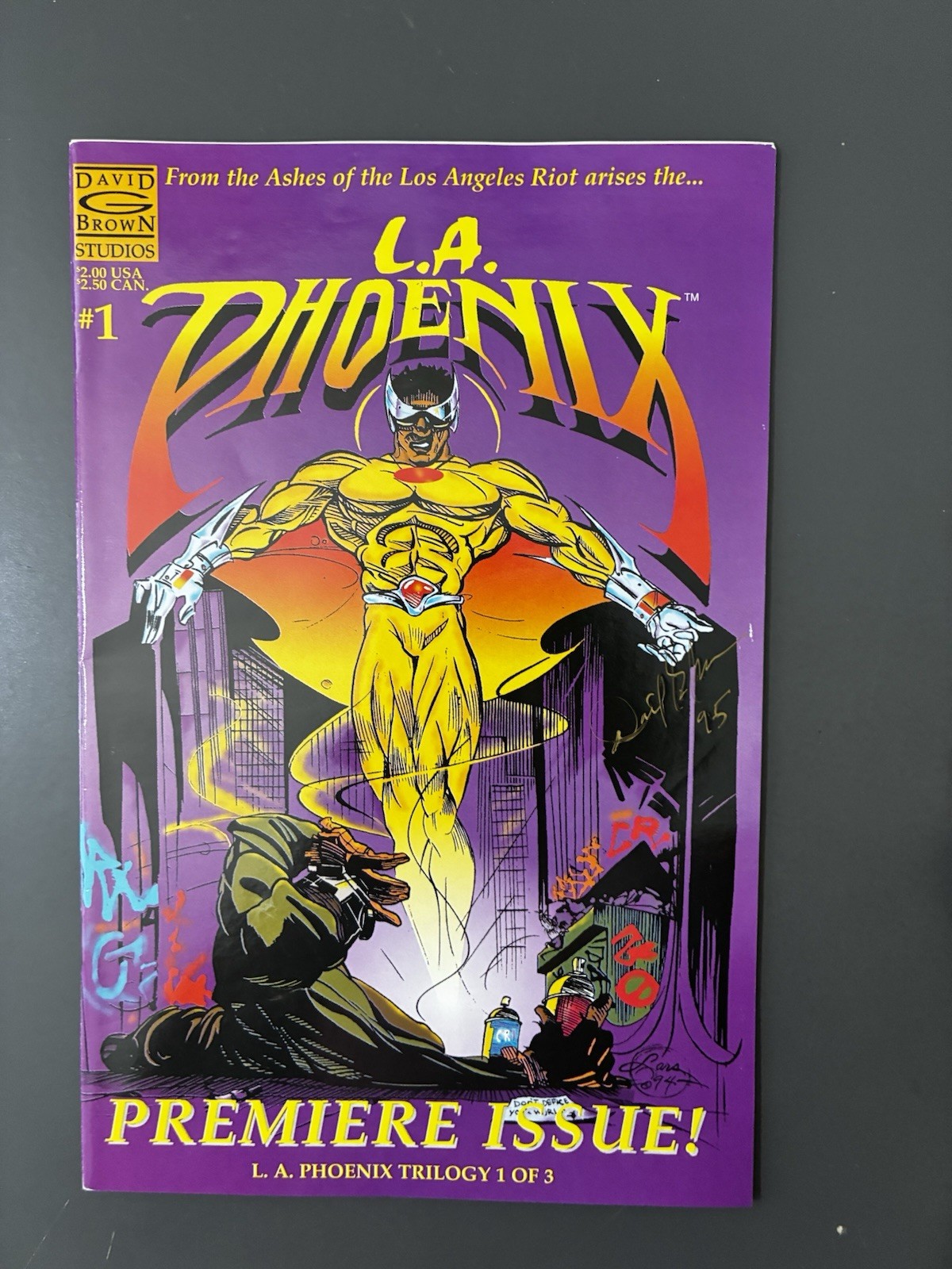 🎷 L.A. Phoenix #1 VF David G. Brown |- Afrocentric Hero Los Angeles RARE