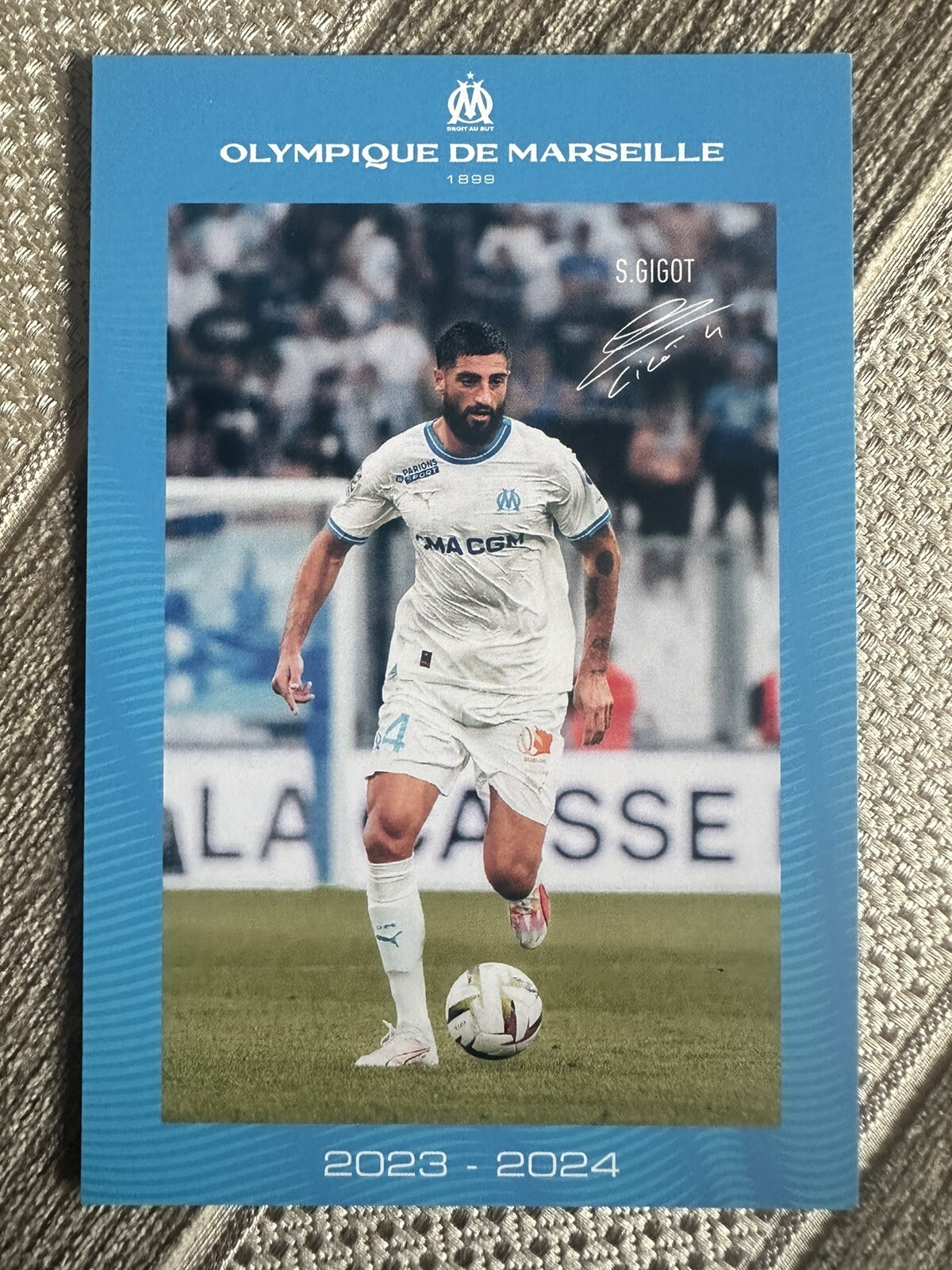 Samuel Gigot Olympique Marseille Autograph Card Postcard