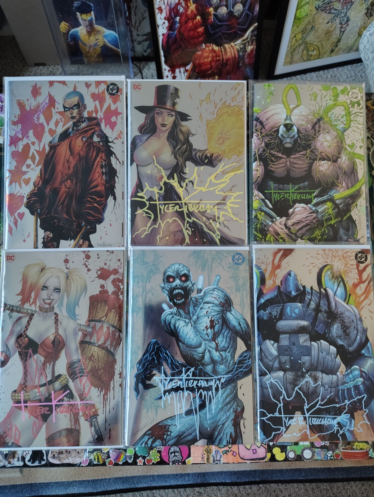 Absolute Batman + Gotham City Sirens Kirkham Battle Damage Signed Foil Set Of 6