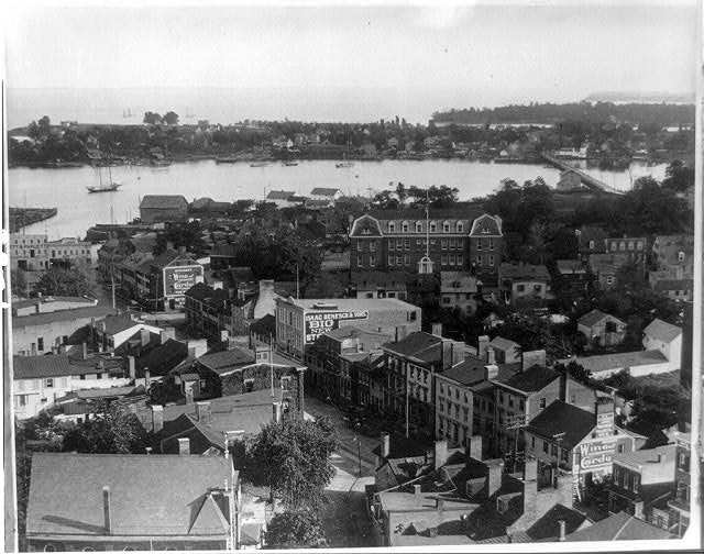 Photo:Annapolis Maryland Harbor 1910s Downtown Waterfront Sailboats