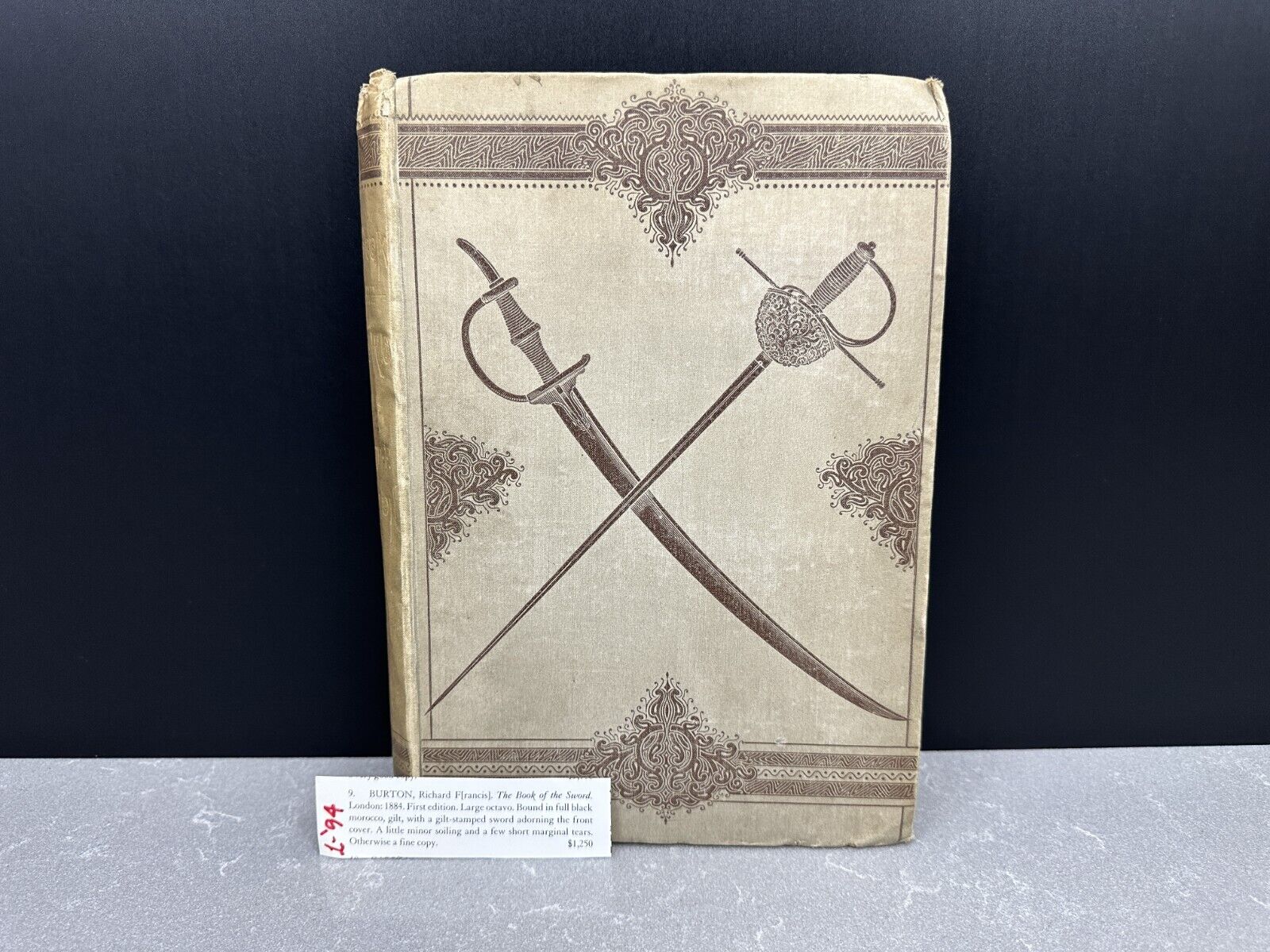 RARE 1st Edition Antique 1884 THE BOOK OF THE SWORD by Richard F Burton LQQK