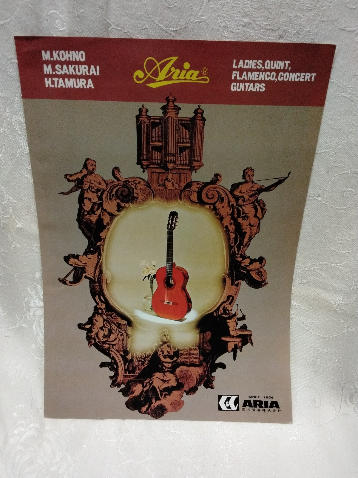 Vintage Aria 1970s Guitars Catalog Brochure Kohno Sakurai H Tamura Japan 