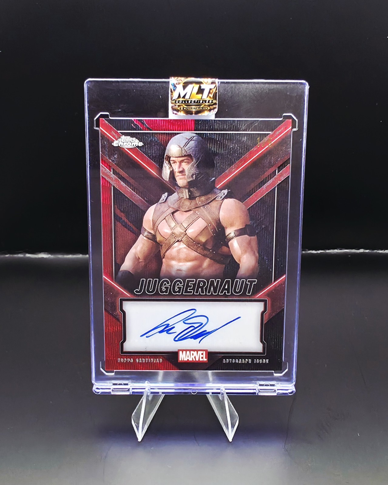 Topps 2025 Chrome Juggernaut Auto Arron W Reed Alpha Red 1/5
