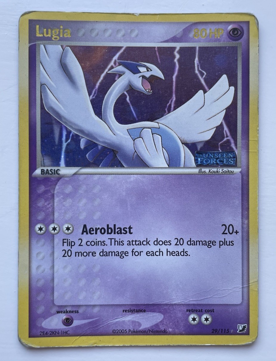 Lugia 29/115 Unseen Forces Stamped Reverse Holo Rare Heavily Played 2005