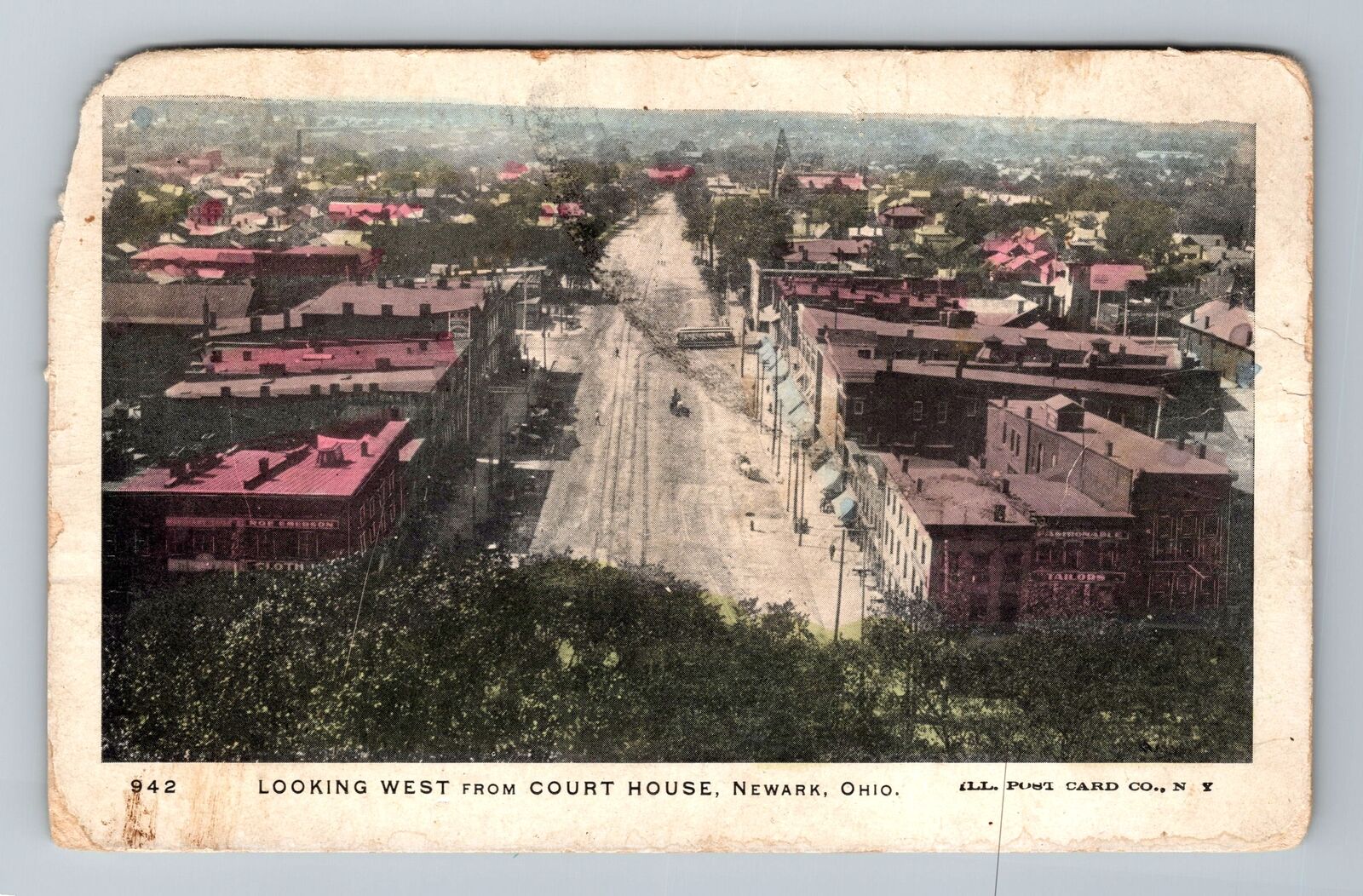 Newark OH-Ohio, Looking West Business Area, c1905 Antique Vintage Postcard