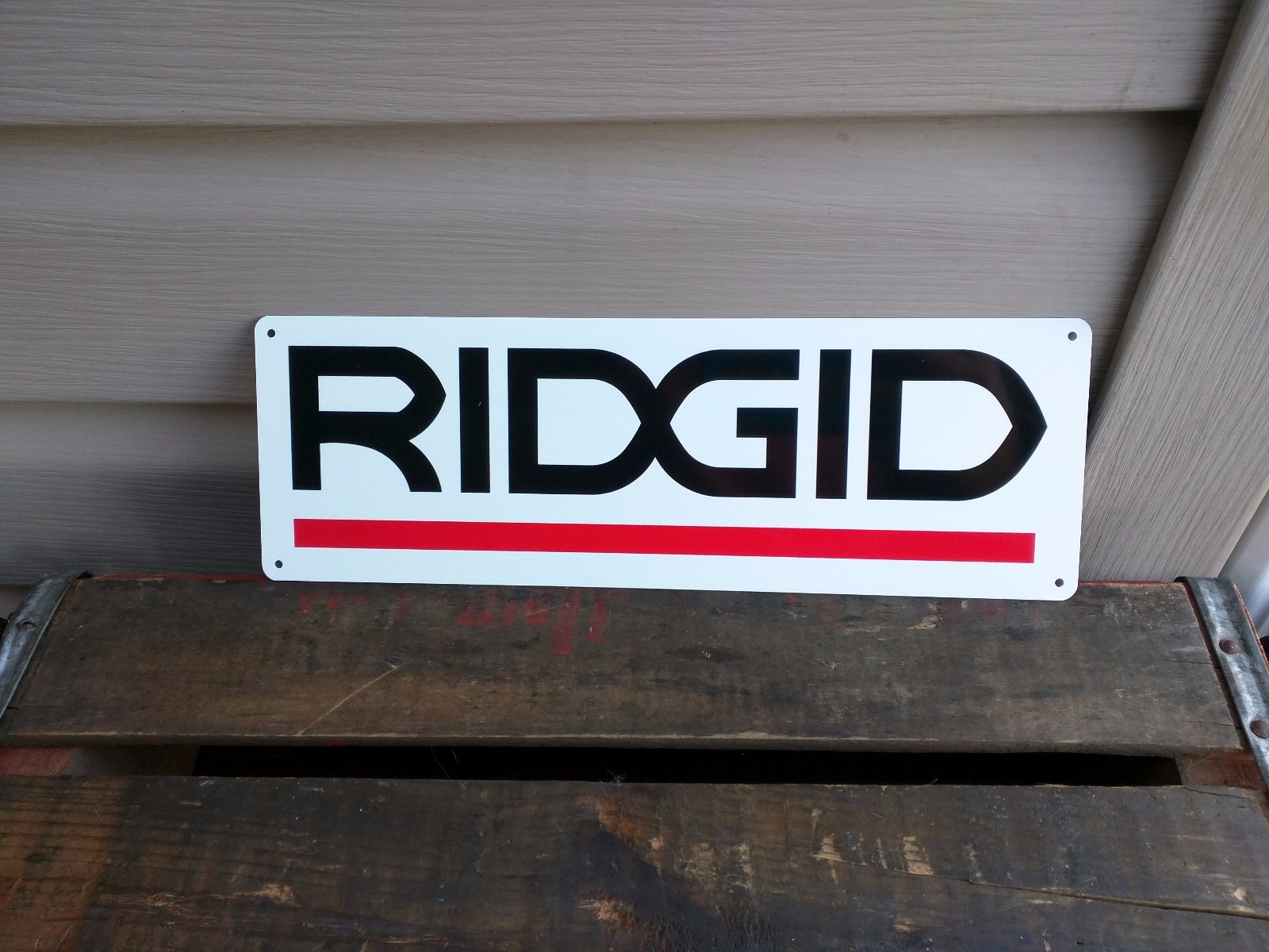 RIDGID Metal Sign Power Tool Rugged Jobsite Tools Contractor Plumbers 4x12 50103 RIDGID Metal Sign Power Tool Rugged Jobsite Tools Contractor Plumbers 4x12 50103