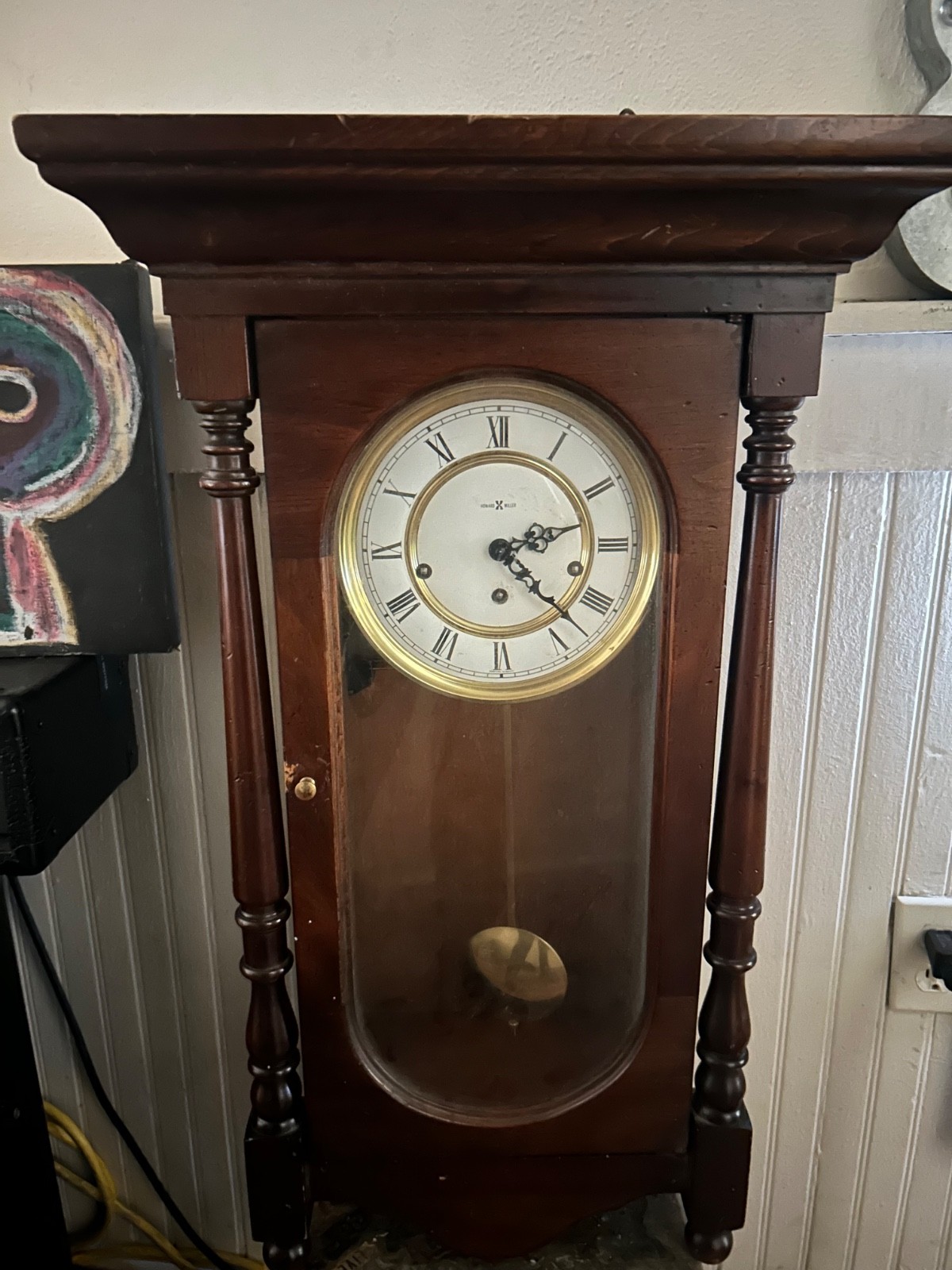 Vintage 1970s Howard Miller Wall Clock W/ Triple Chime & Key Tested 612-432 Vintage 1970s Howard Miller Wall Clock W/ Triple Chime & Key Tested 612-432