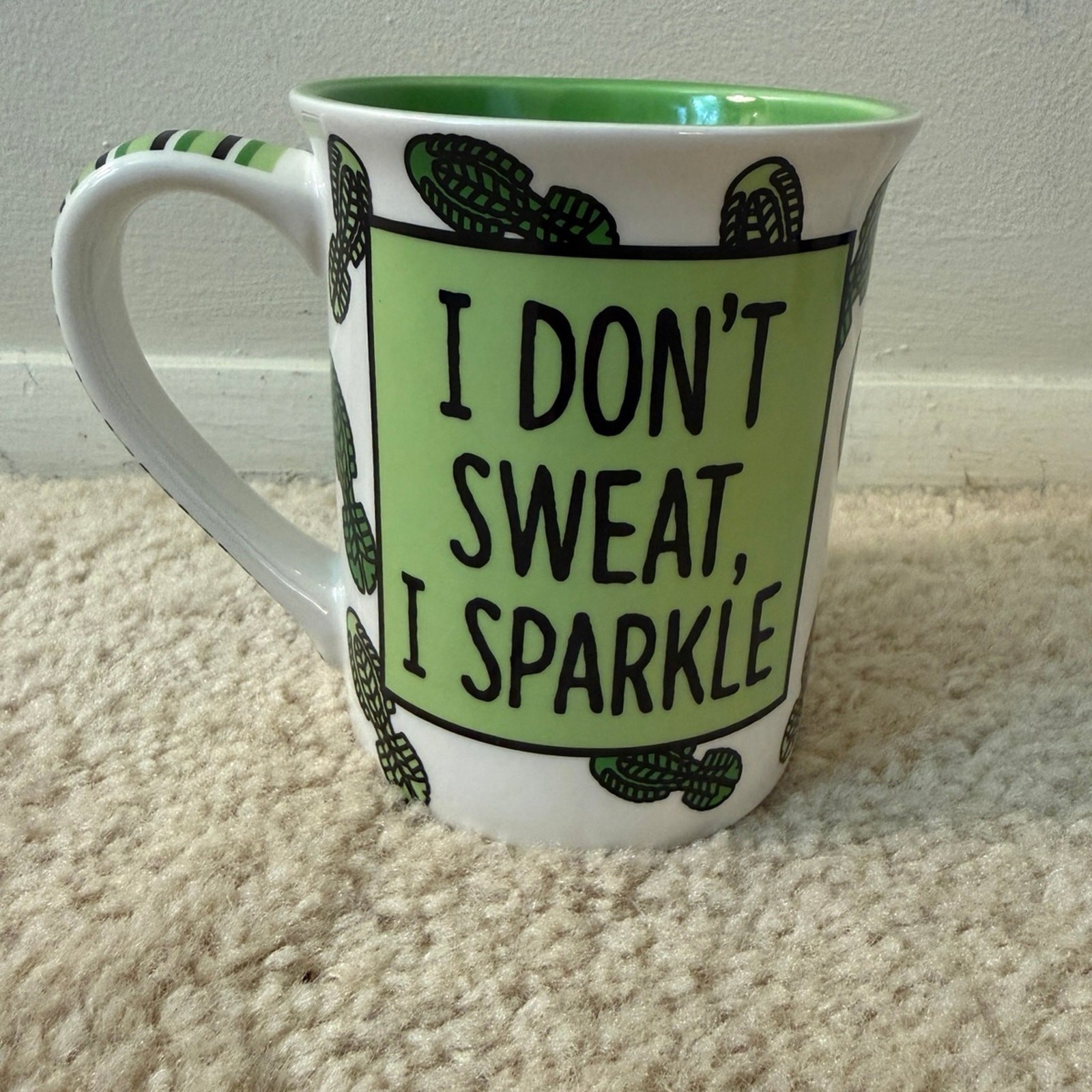“Running Girl” Mug “I Don’t Sweat, I Sparkle” Lorrie Veasey Our Name Is Mud