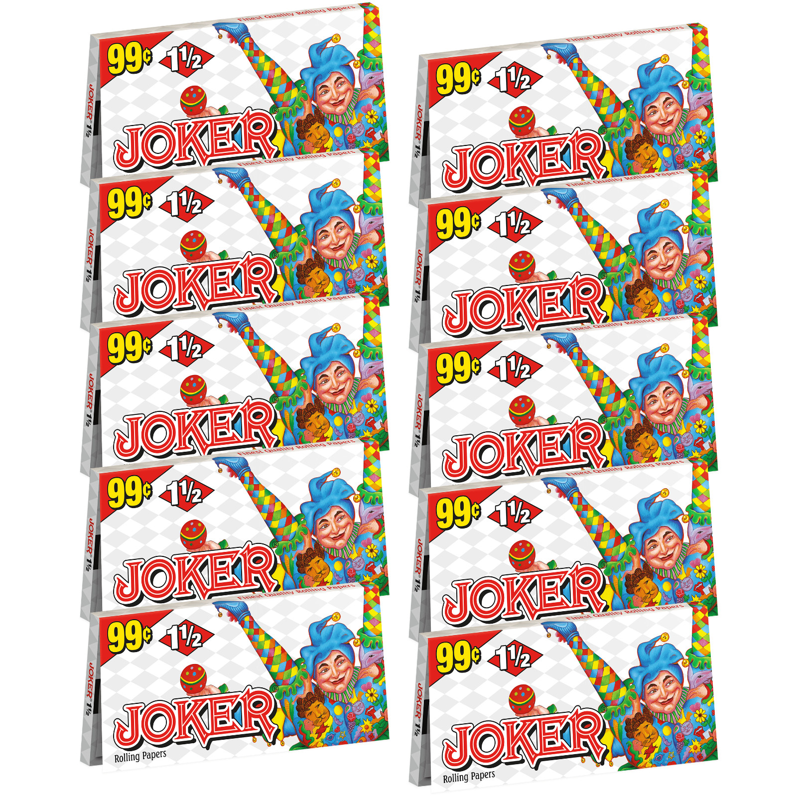 Joker 1 1/2 Original Cigarette Papers 1.5 Rolling Paper (10 Booklets) NEW