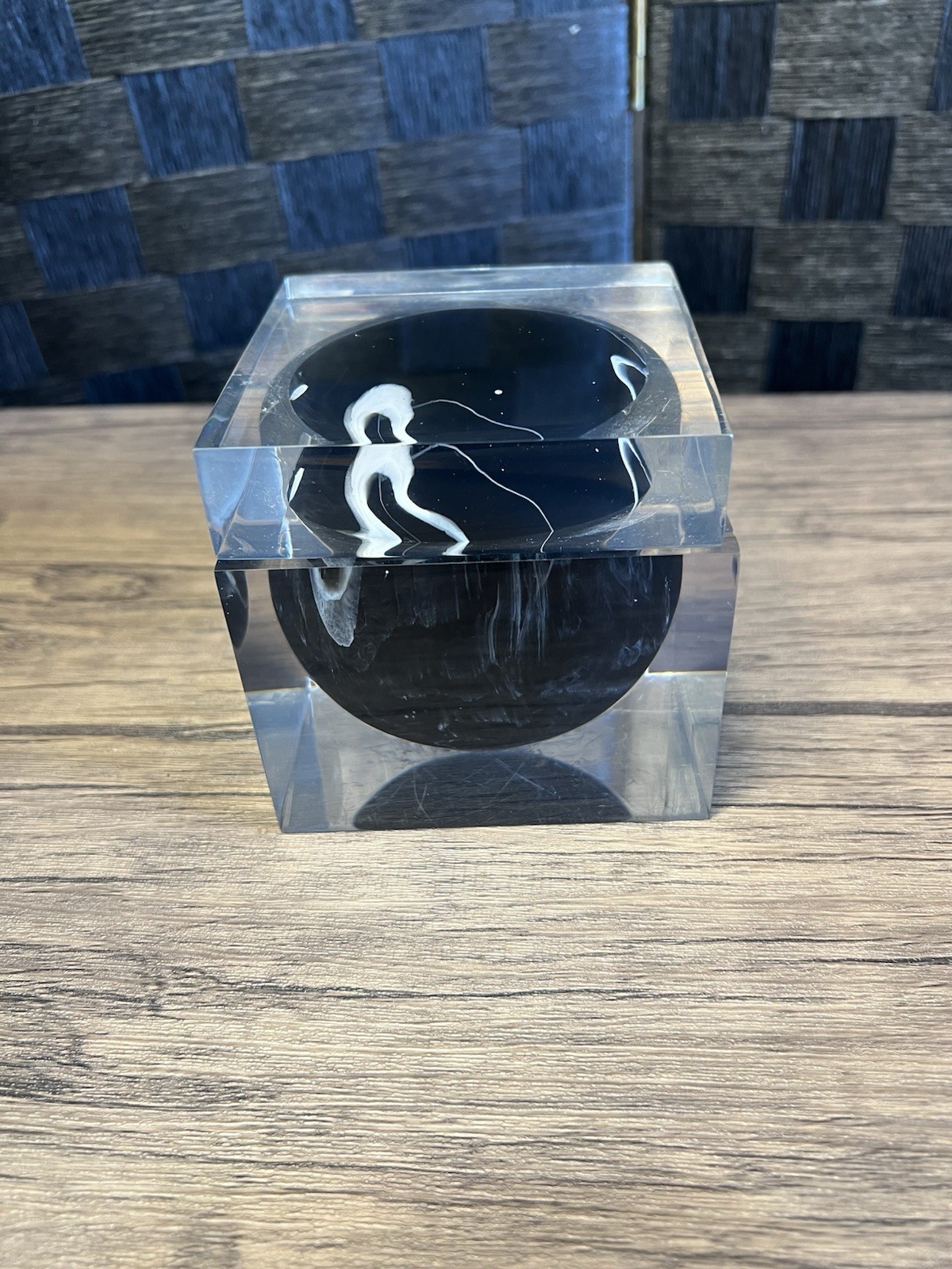 Vintage MCM Art Deco Black Faux Marble Lucite trinket box Vintage MCM Art Deco Black Faux Marble Lucite trinket box