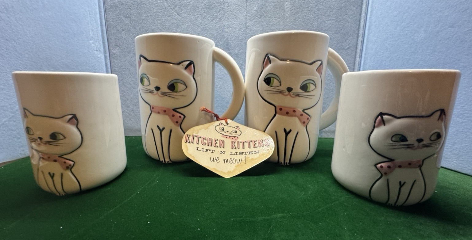 EXTREMELY RARE VTG. HOLT HOWARD SET OF 4 MUG SET  (2) 10oz & (2) 6oz (1) ORG TAG