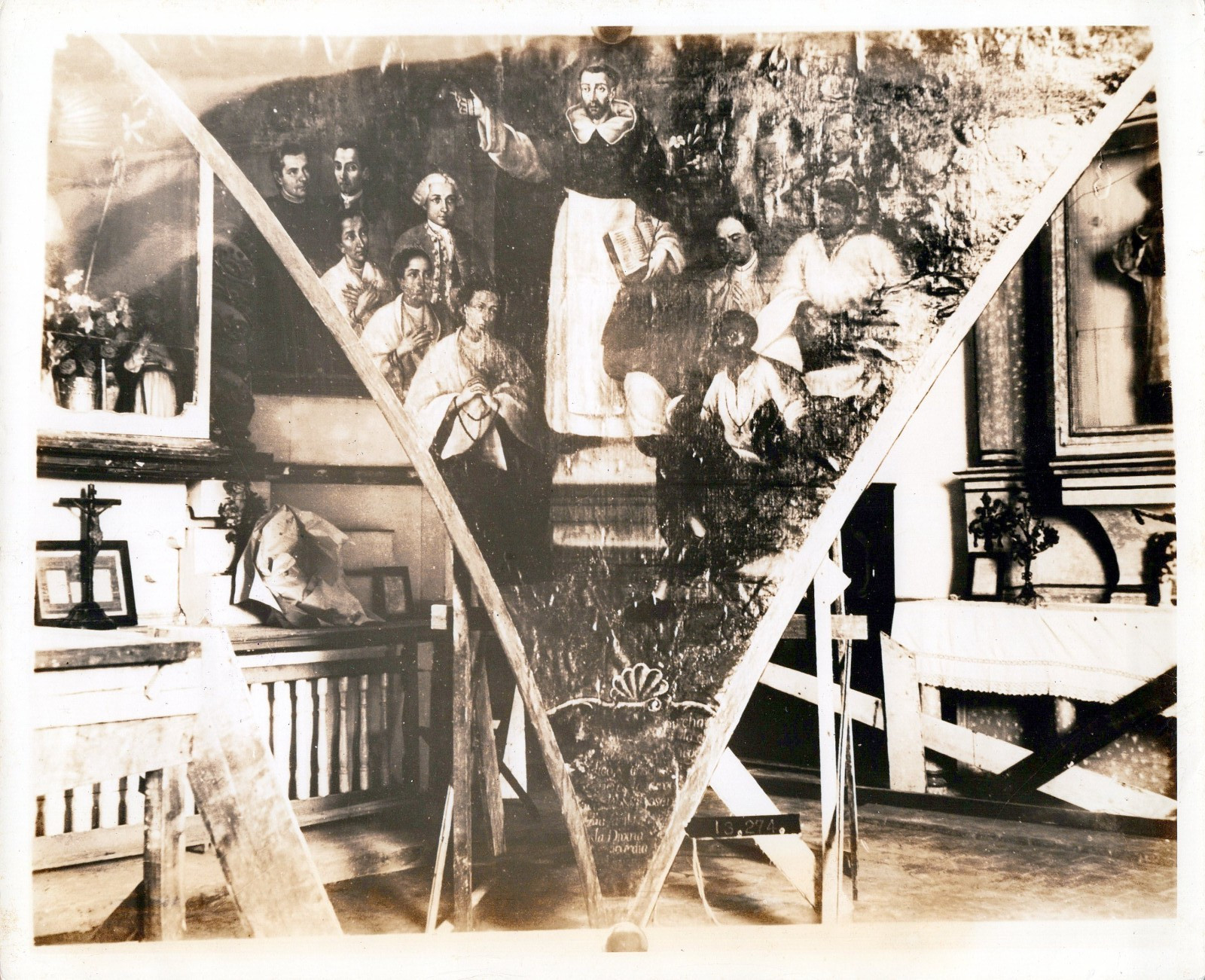 CUBA CUBAN OLD HAVANA CHURCH PAINTERS BUILDING INTERIOR 1920s ORIG PHOTO MA84