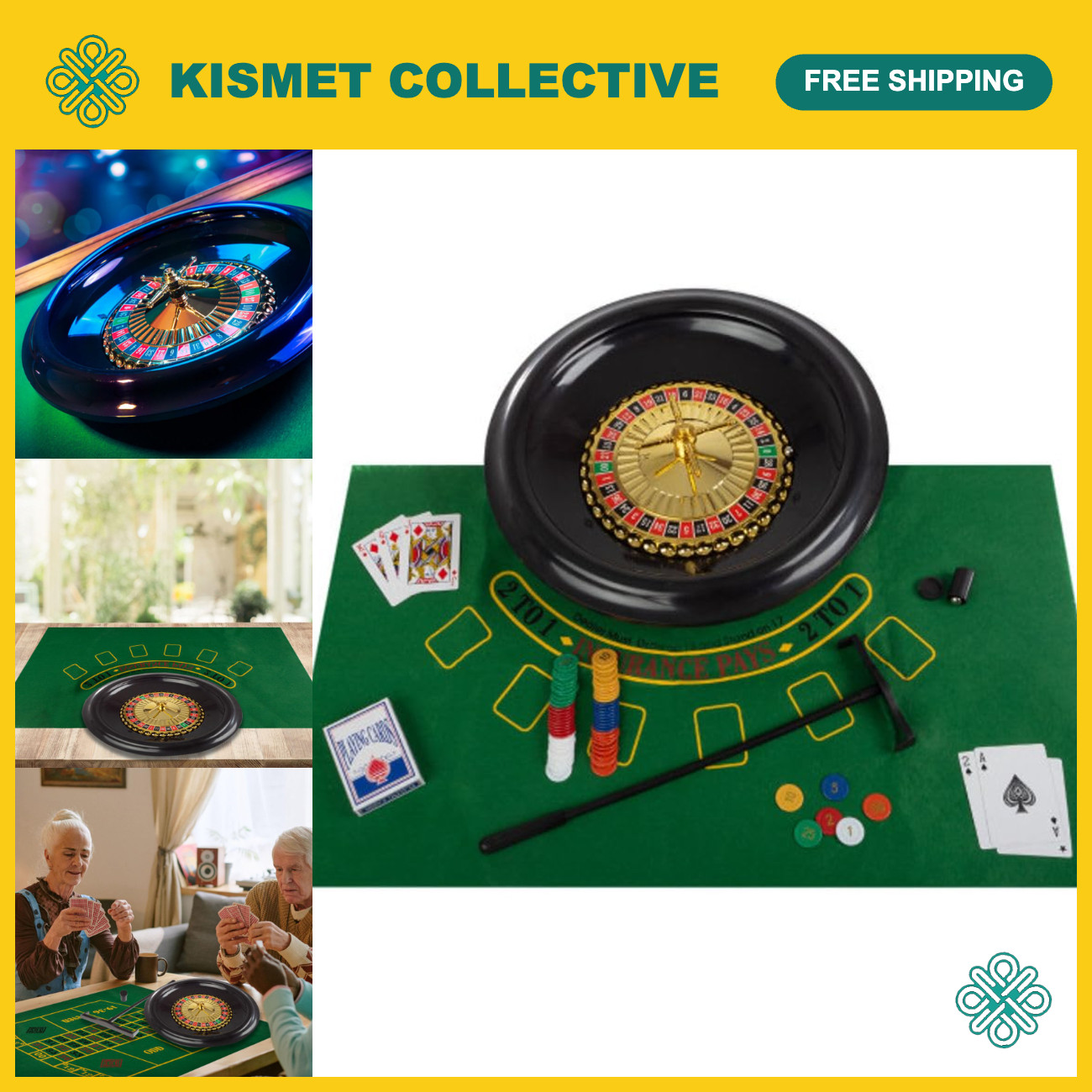 Roulette Wheel Set with Mat - 30