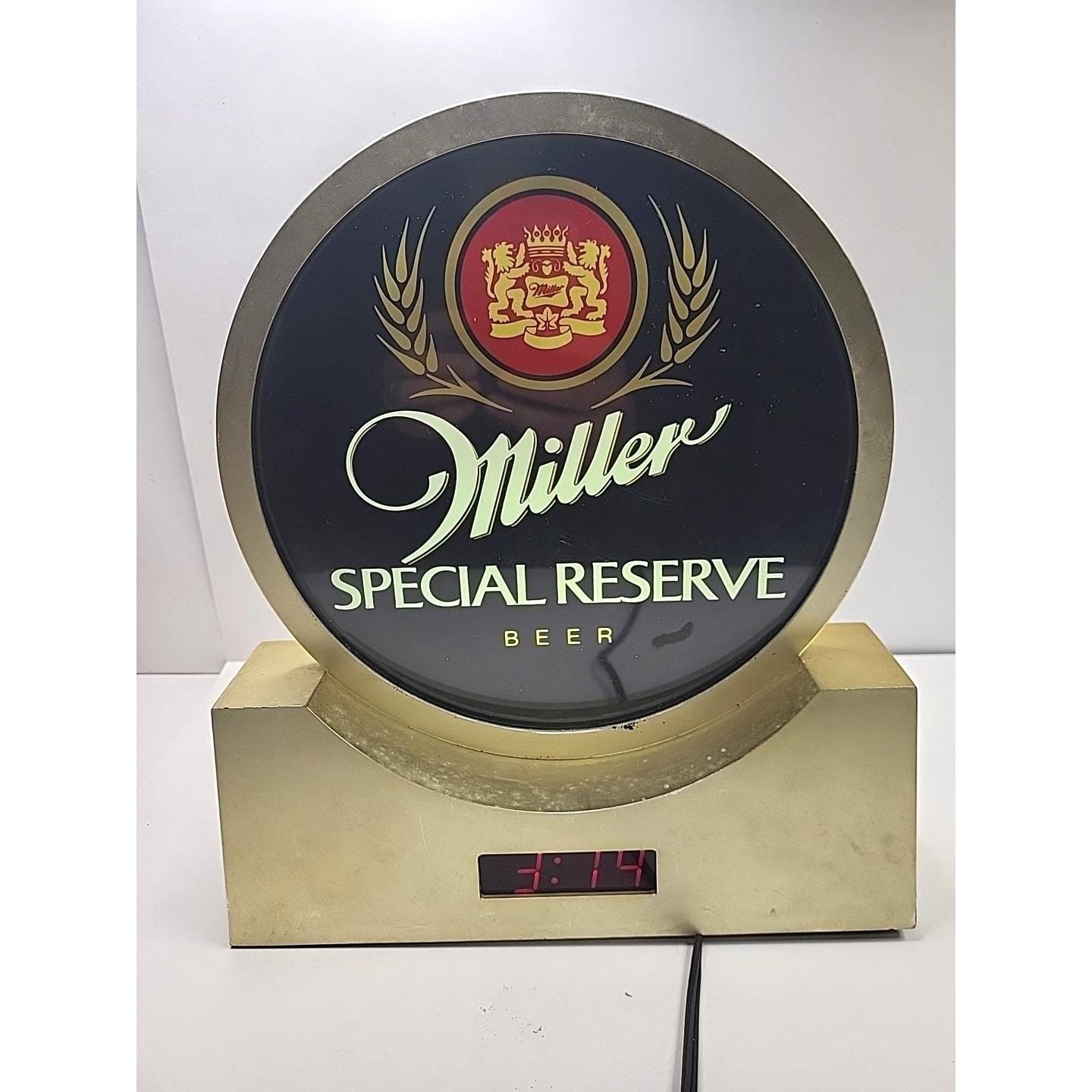 1983 Miller Special Reserve Beer Bar Sign Digital Clock Lakeside Light-Up