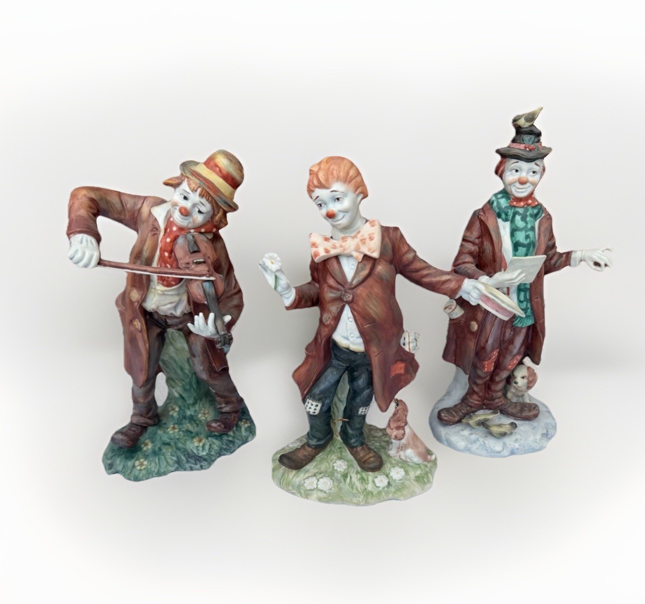 Vintage 1978 Gorham Julian Ritter Inspirations Porcelain Clown Figurines Set 