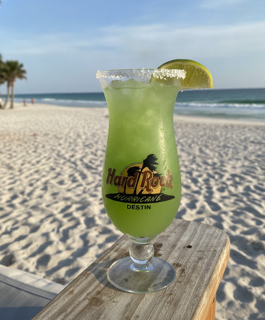 New Hard Rock Cafe Hurricane Cocktail Glass 9-Inch Clear Collectible from Destin