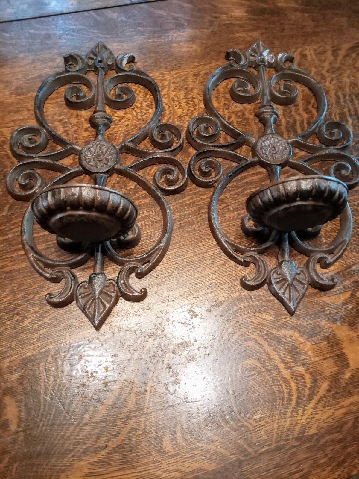 vintage cast iron wall sconce candle