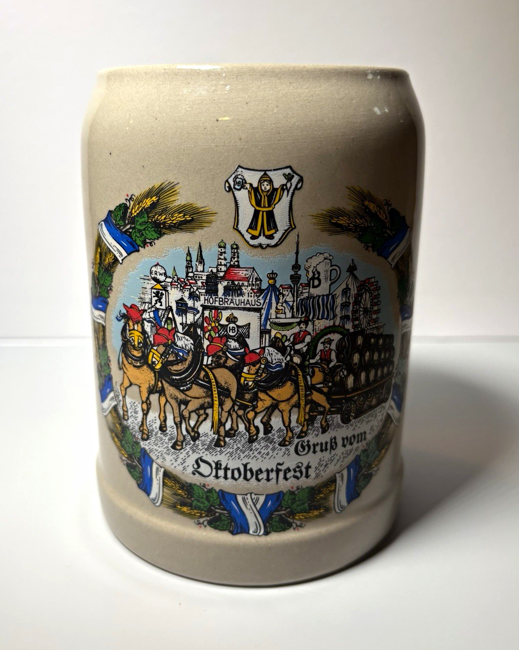 TK West Germany Ceramic Oktoberfest Hofbrauhaus Beer Mug Stein Rare